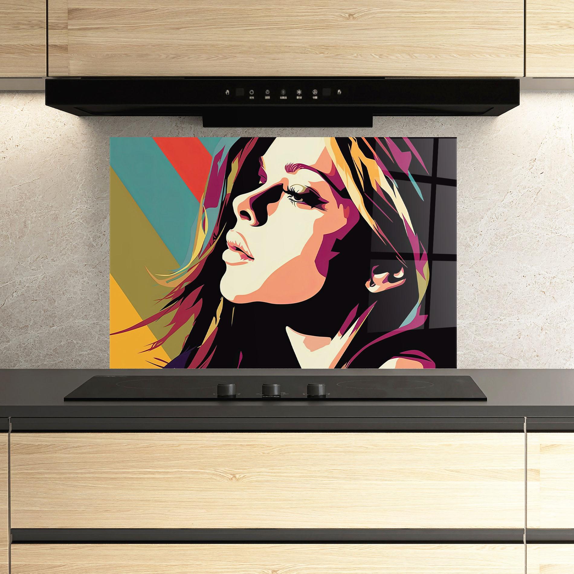 Panel Szklany do Kuchni Cream Pop Art mockup 3