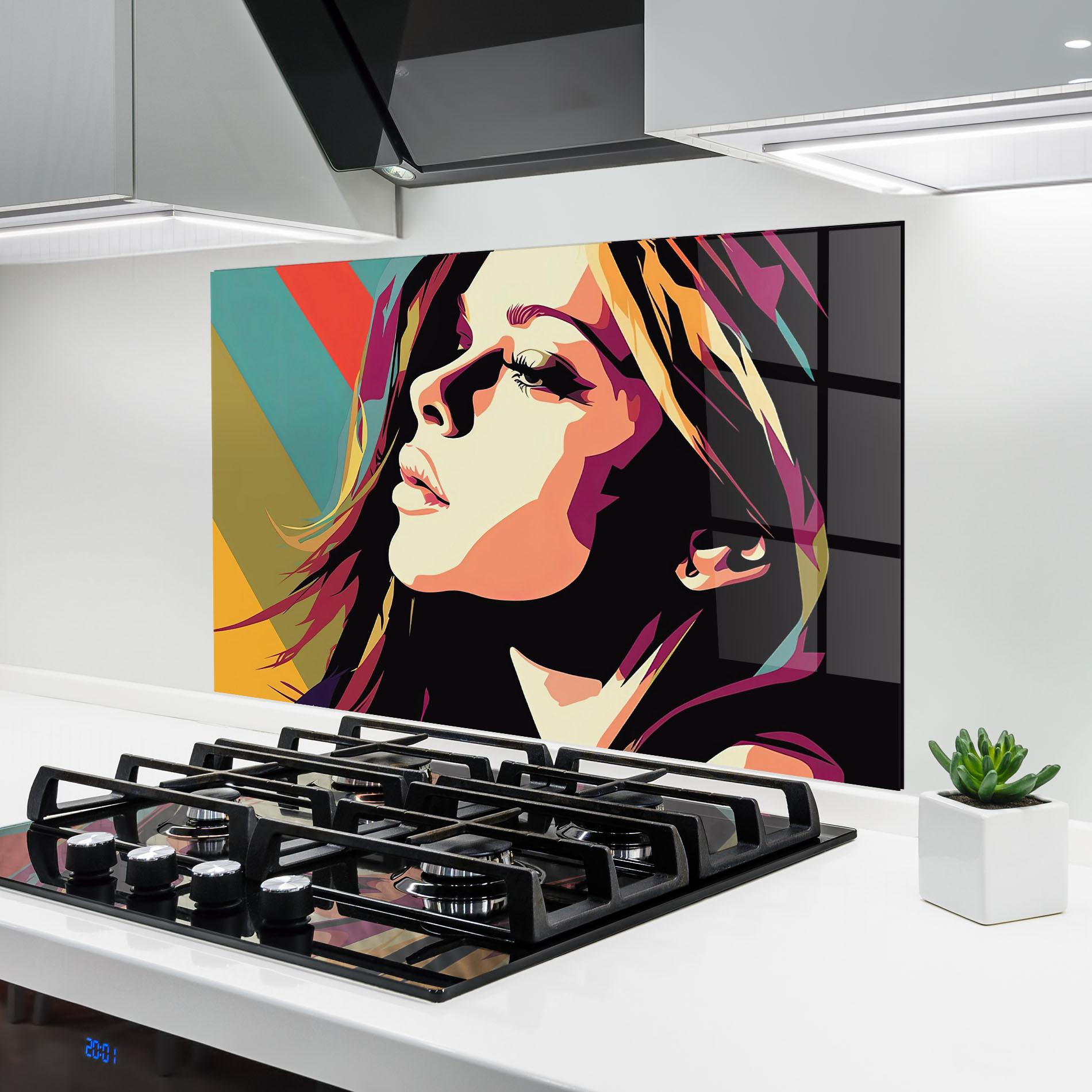 Panel Szklany do Kuchni Cream Pop Art mockup 6