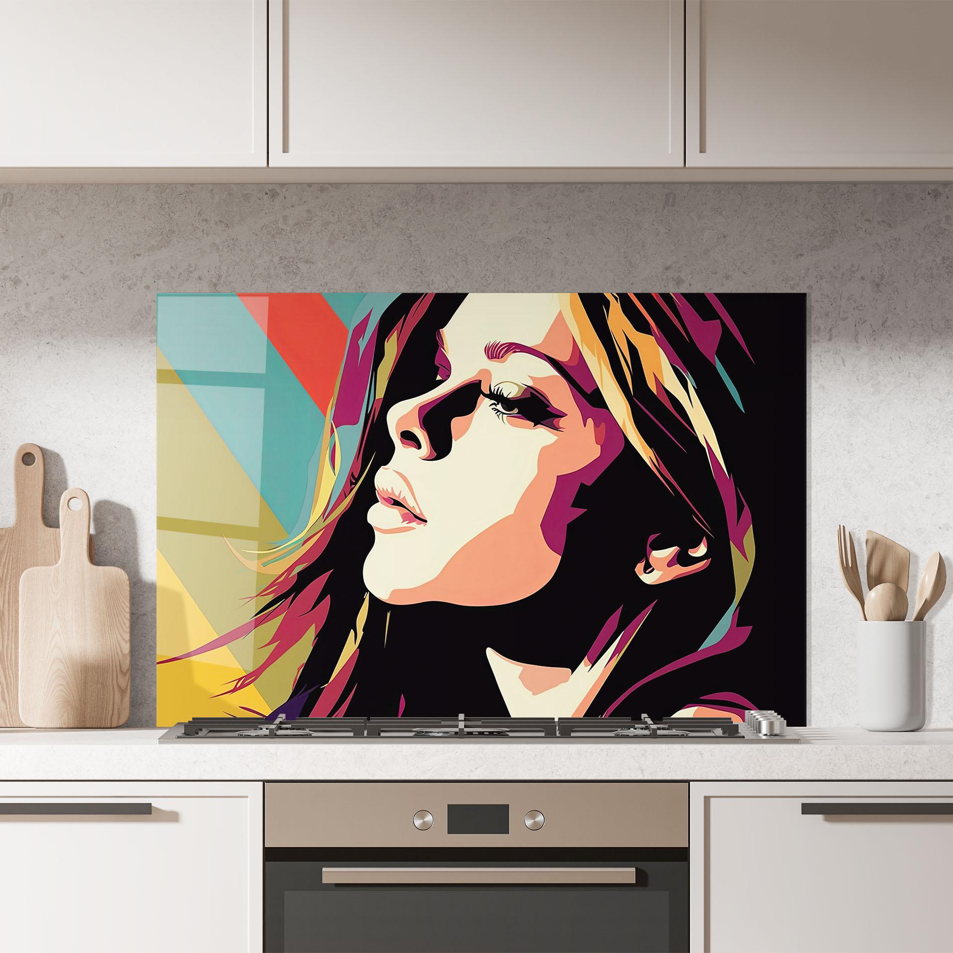 Panel Szklany do Kuchni Cream Pop Art mockup 7