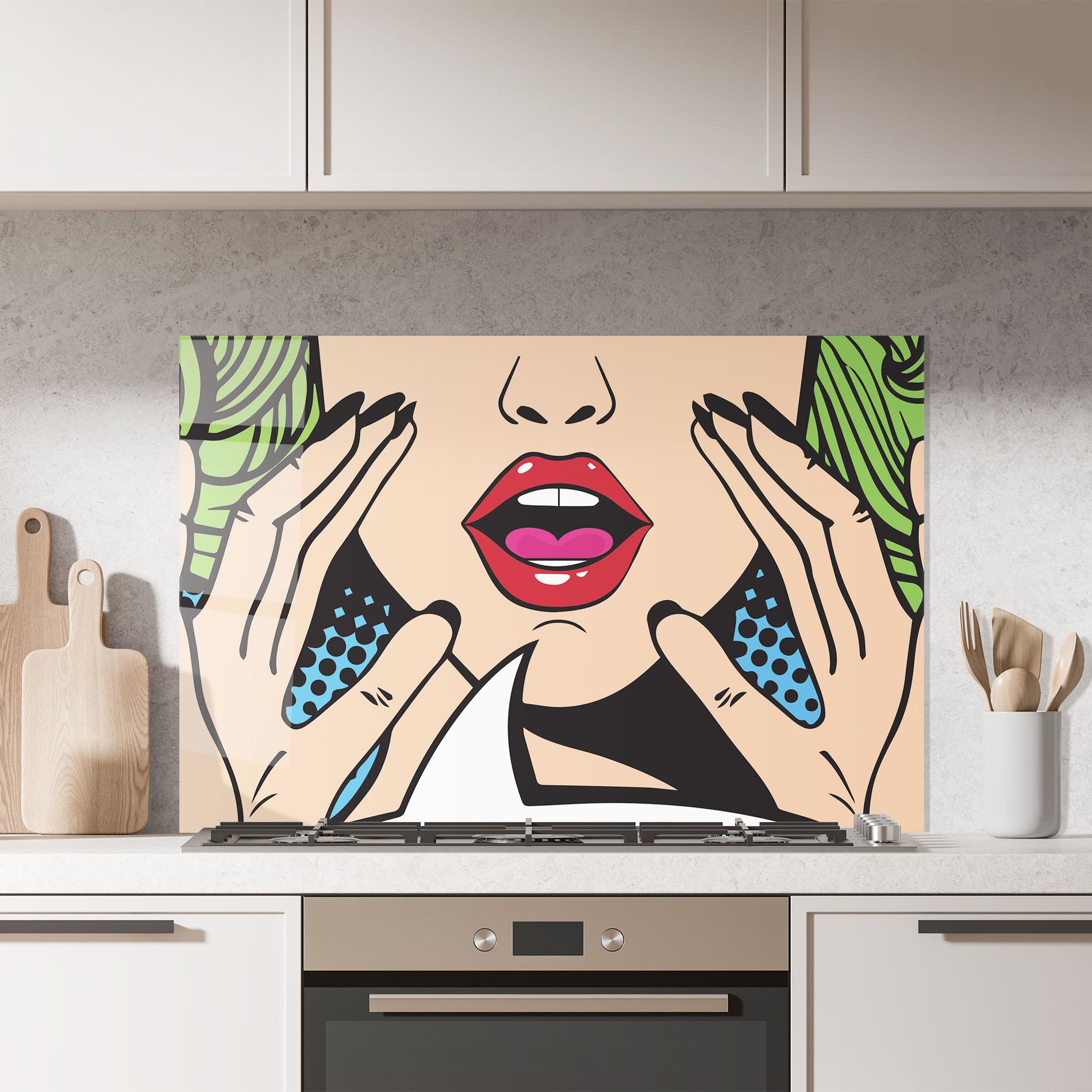 Panel Szklany do Kuchni Speaking Pop Art mockup 7