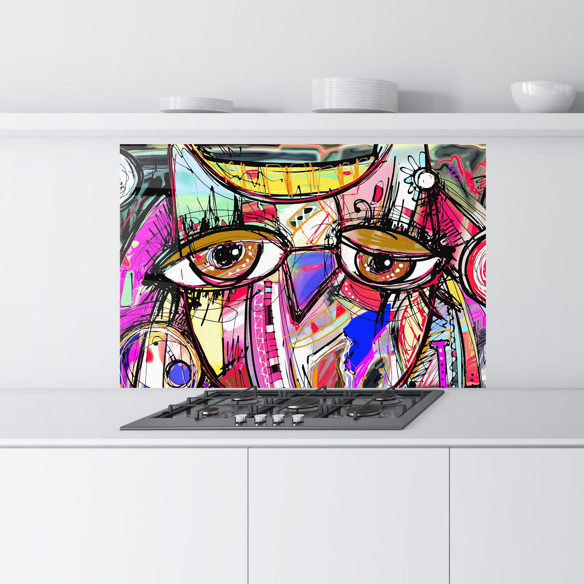 Panel Szklany do Kuchni Color Mix Eyes mockup 9