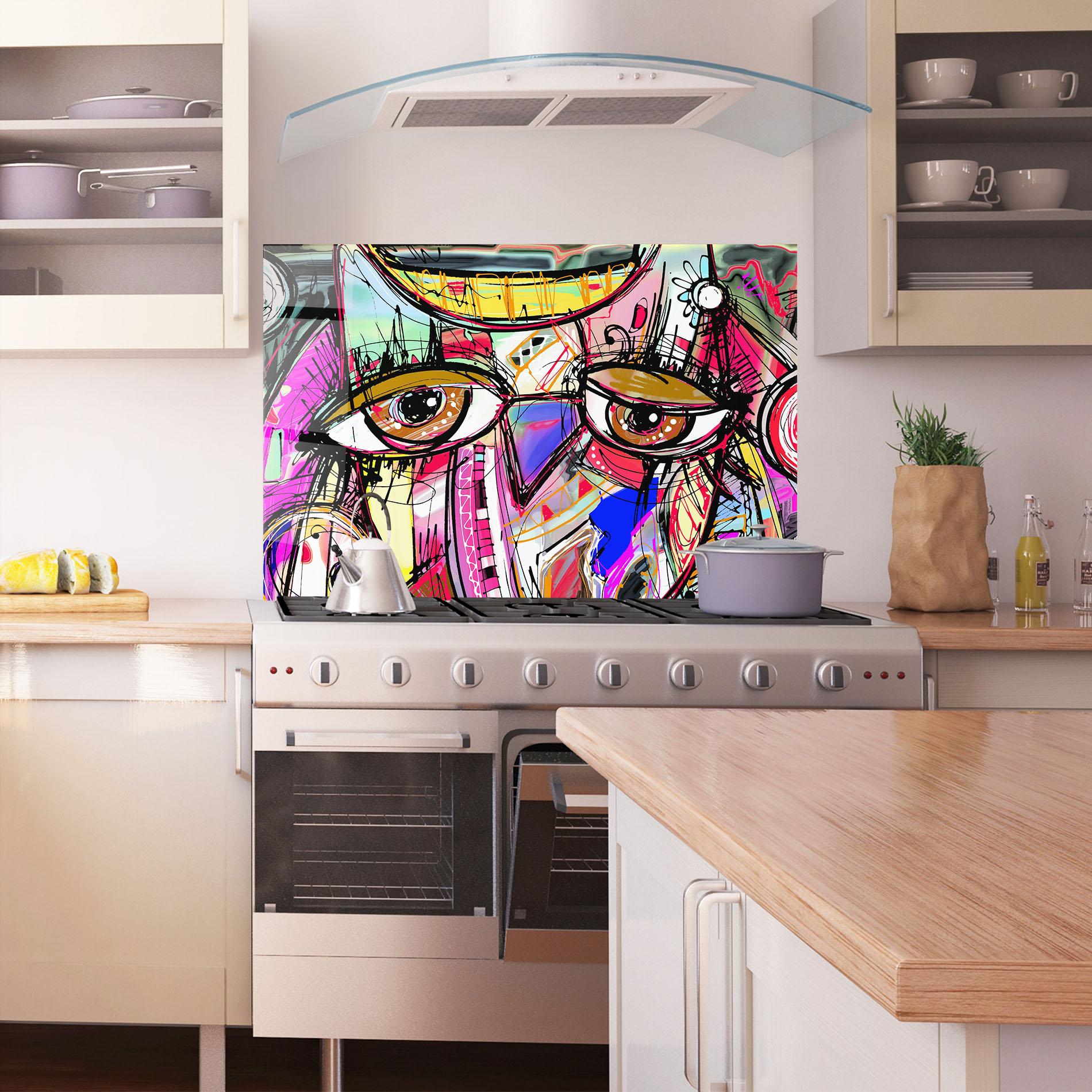 Panel Szklany do Kuchni Color Mix Eyes mockup 1