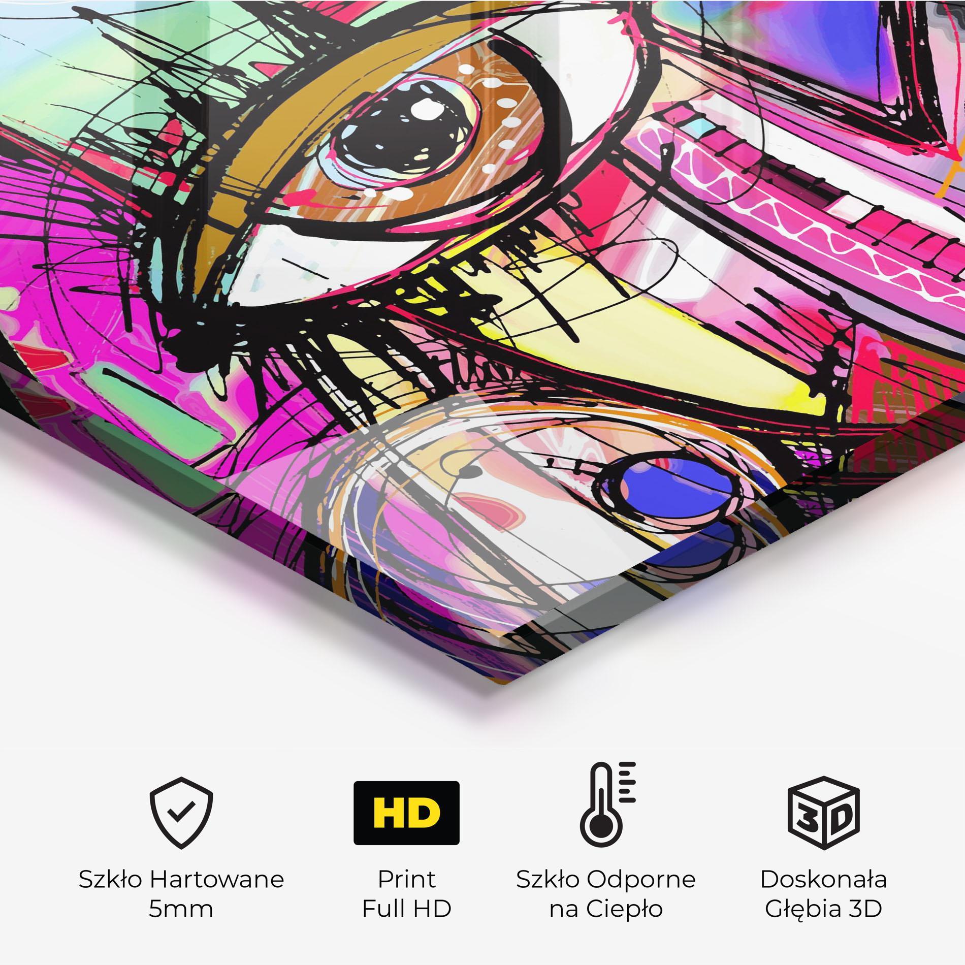 Panel Szklany do Kuchni Color Mix Eyes mockup 2