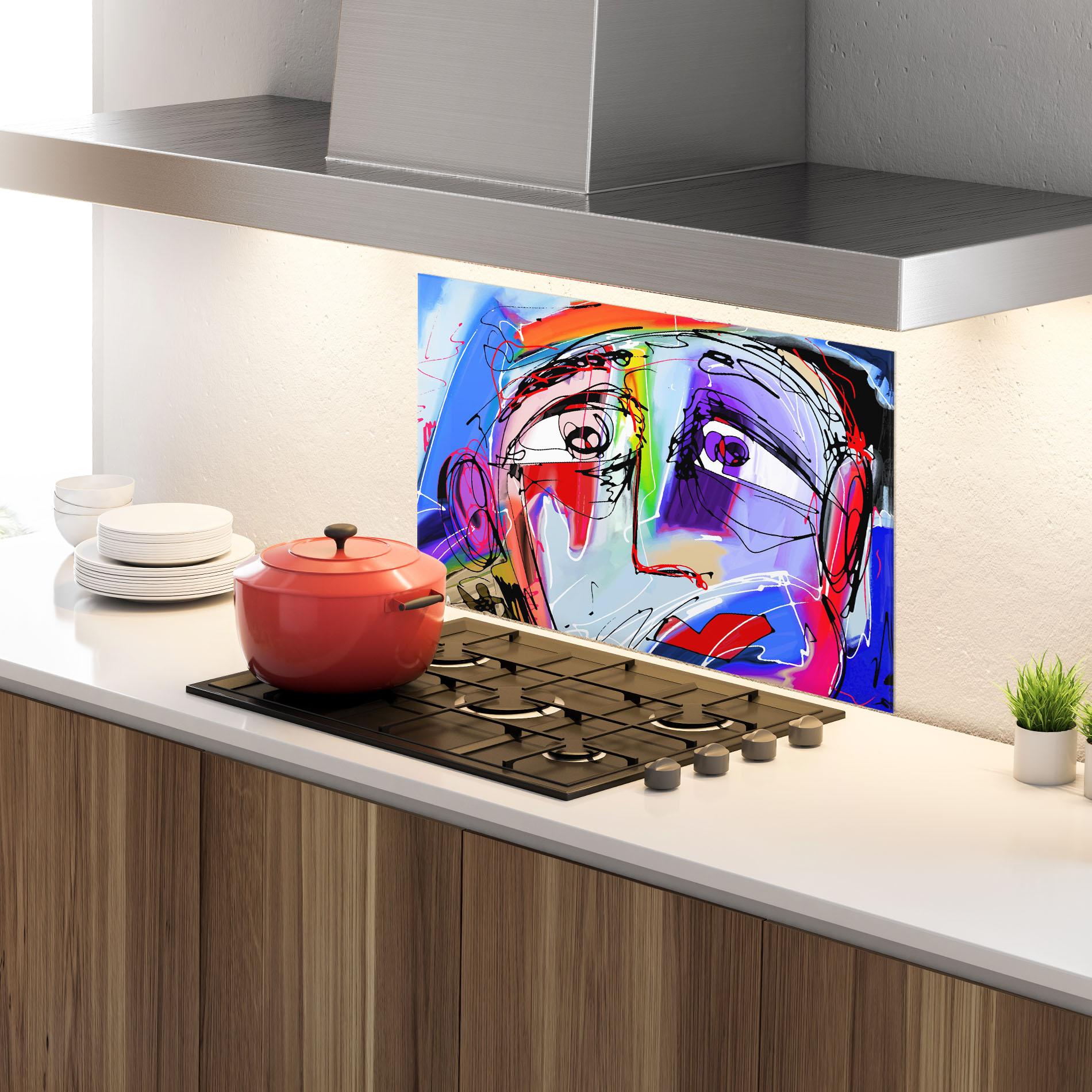 Panel Szklany do Kuchni Color Mix Face mockup 4