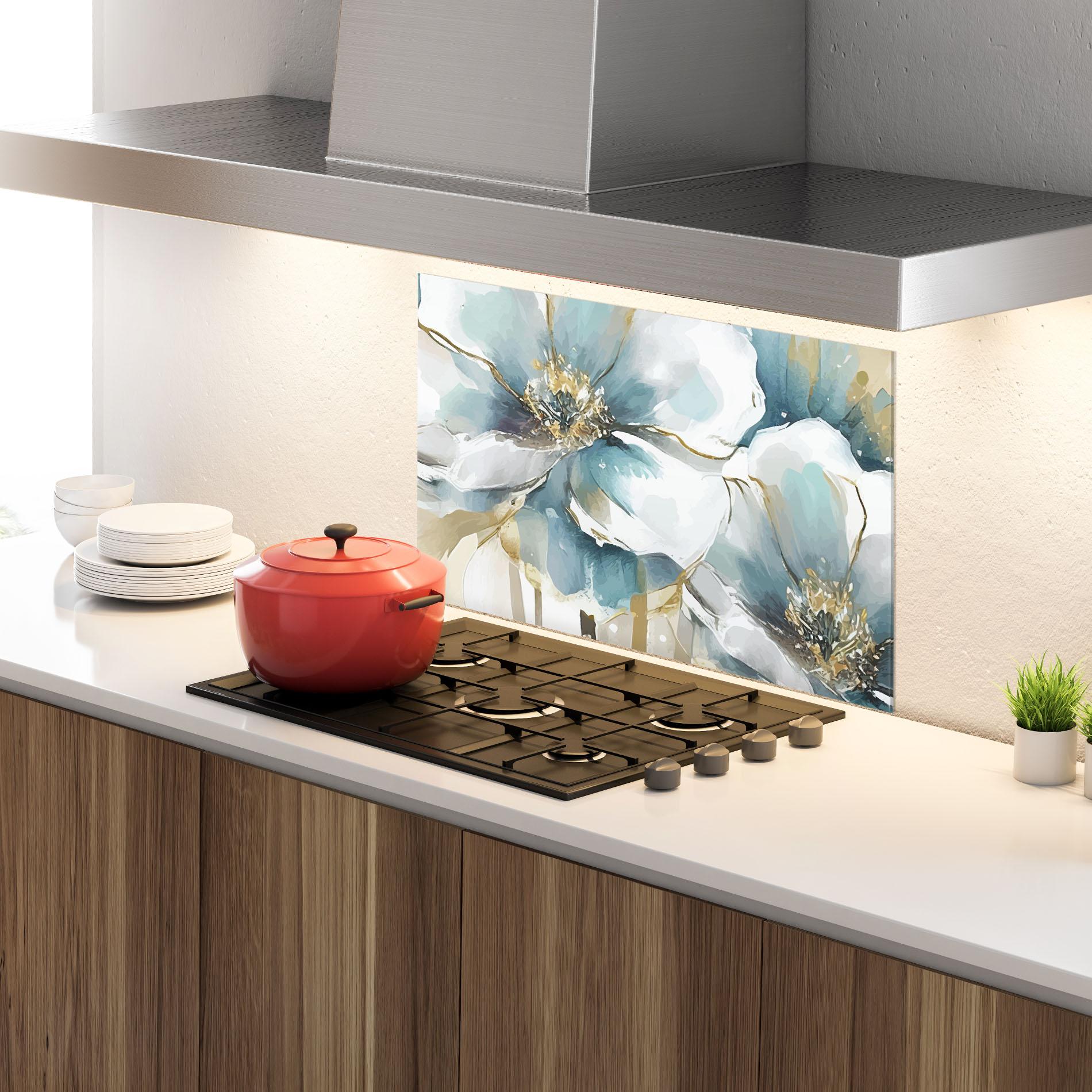 Panel Szklany do Kuchni Flower Mix Art mockup 4