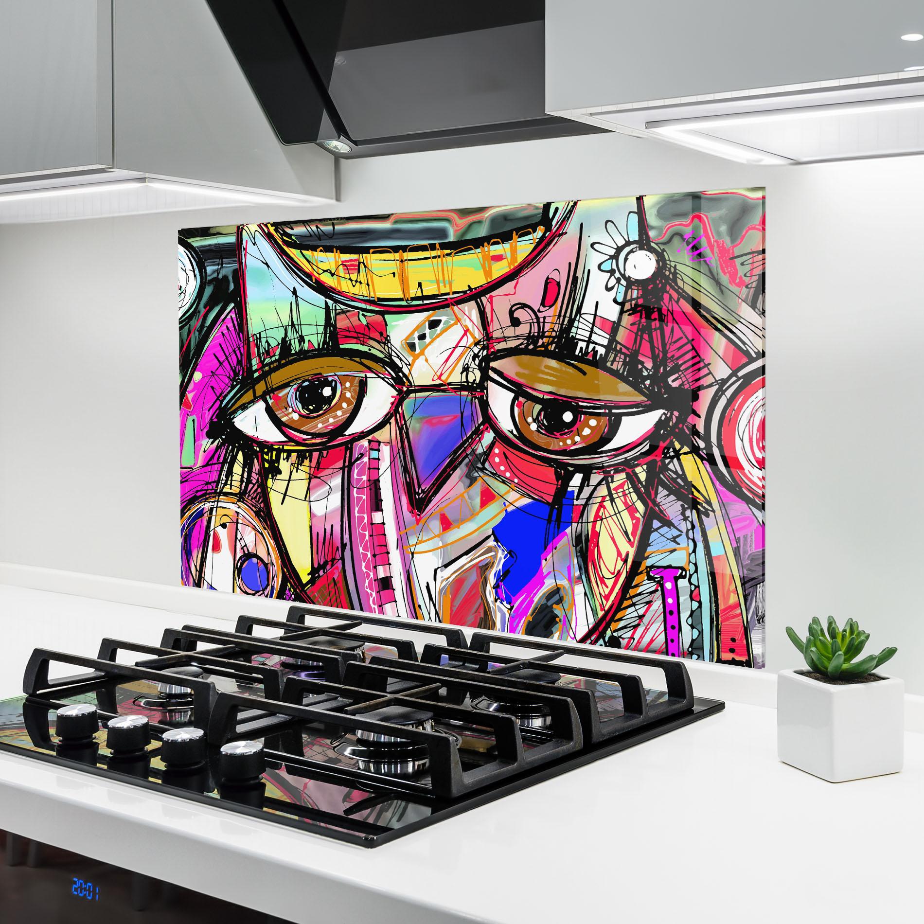 Panel Szklany do Kuchni Color Mix Eyes mockup 6