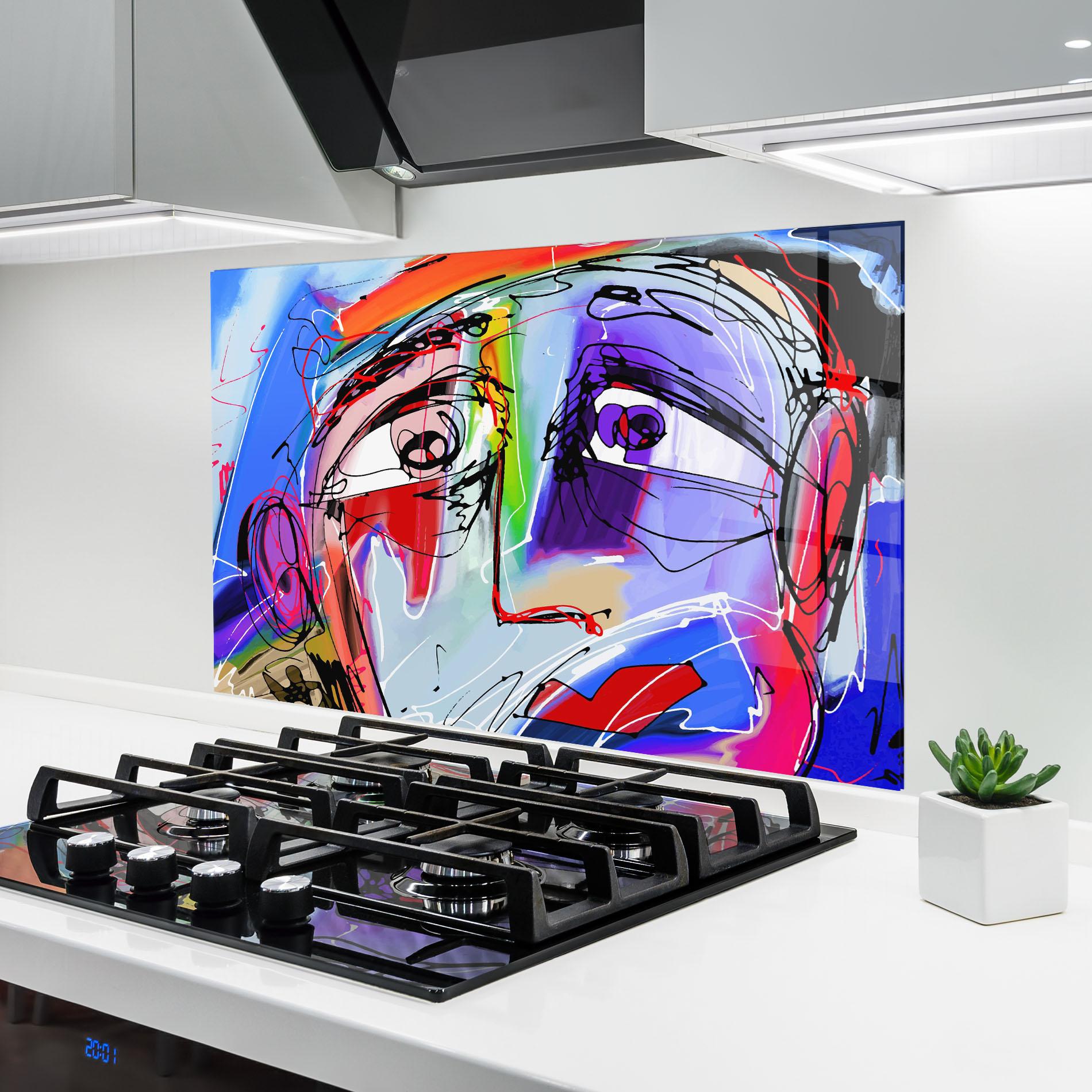 Panel Szklany do Kuchni Color Mix Face mockup 6