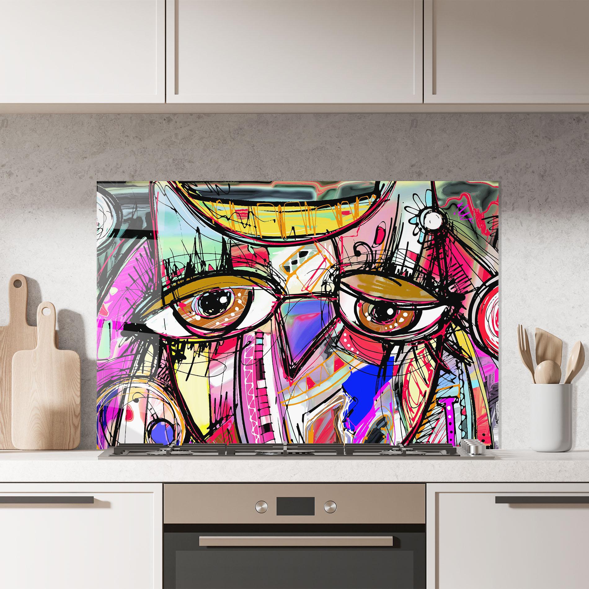 Panel Szklany do Kuchni Color Mix Eyes mockup 7