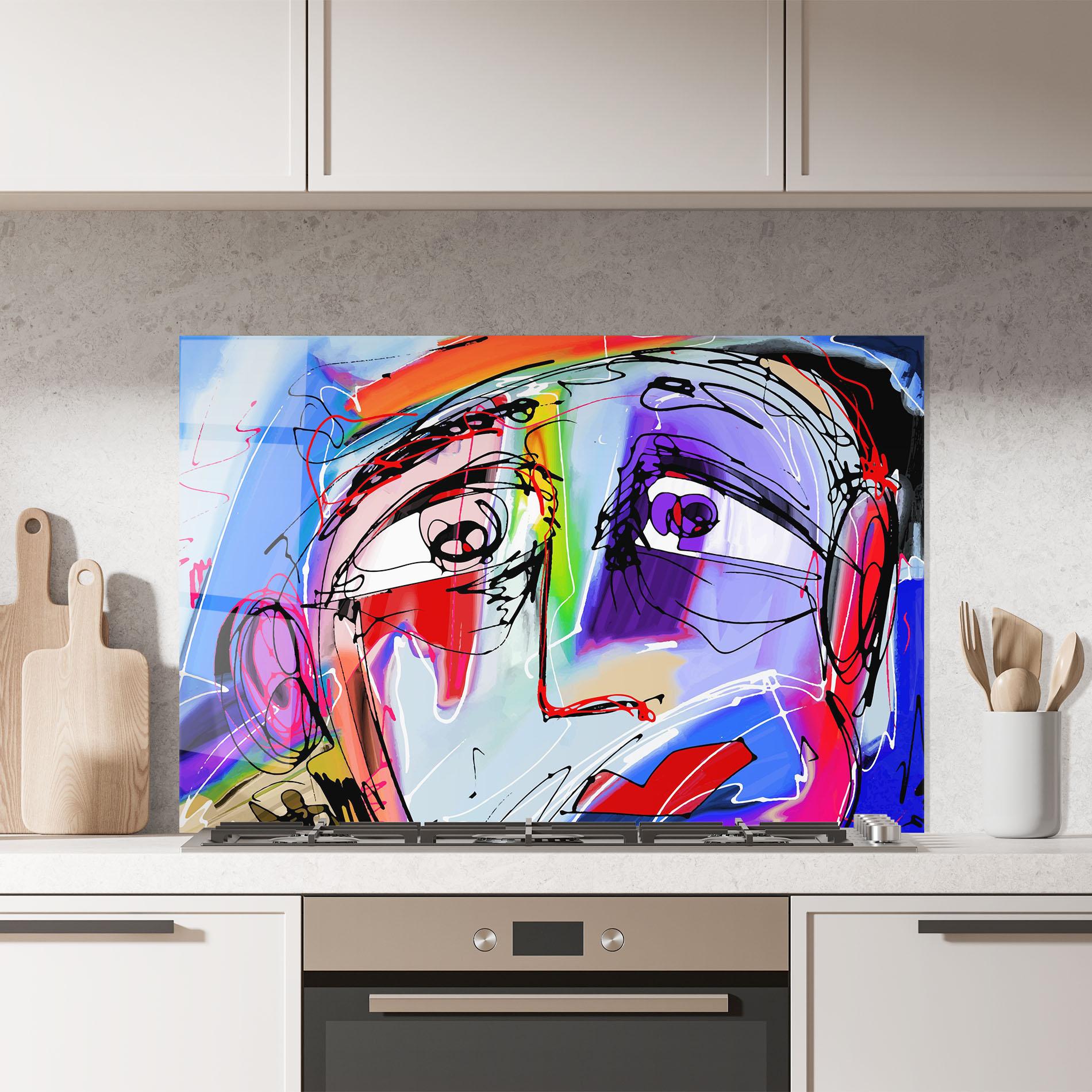 Panel Szklany do Kuchni Color Mix Face mockup 7