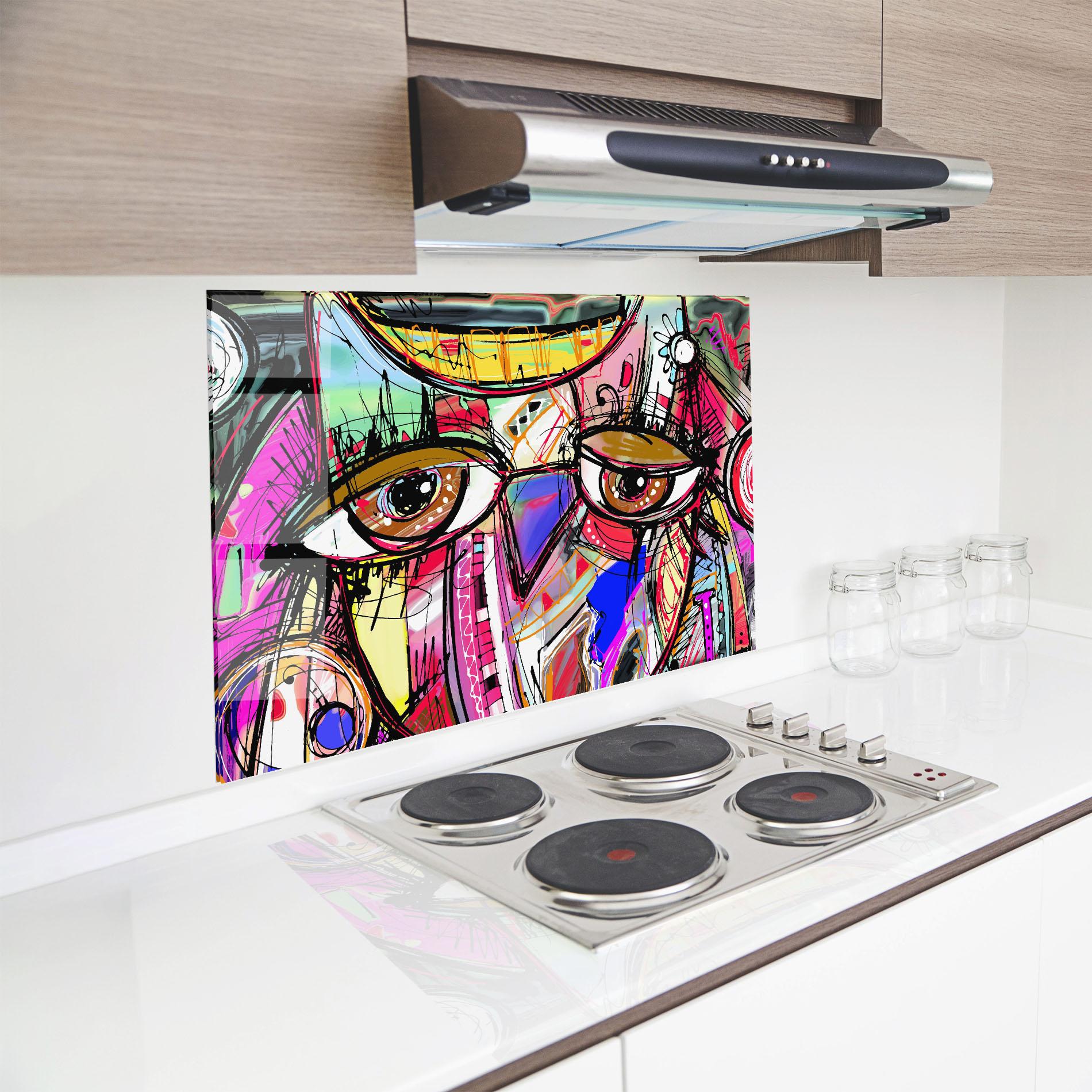 Panel Szklany do Kuchni Color Mix Eyes mockup 8