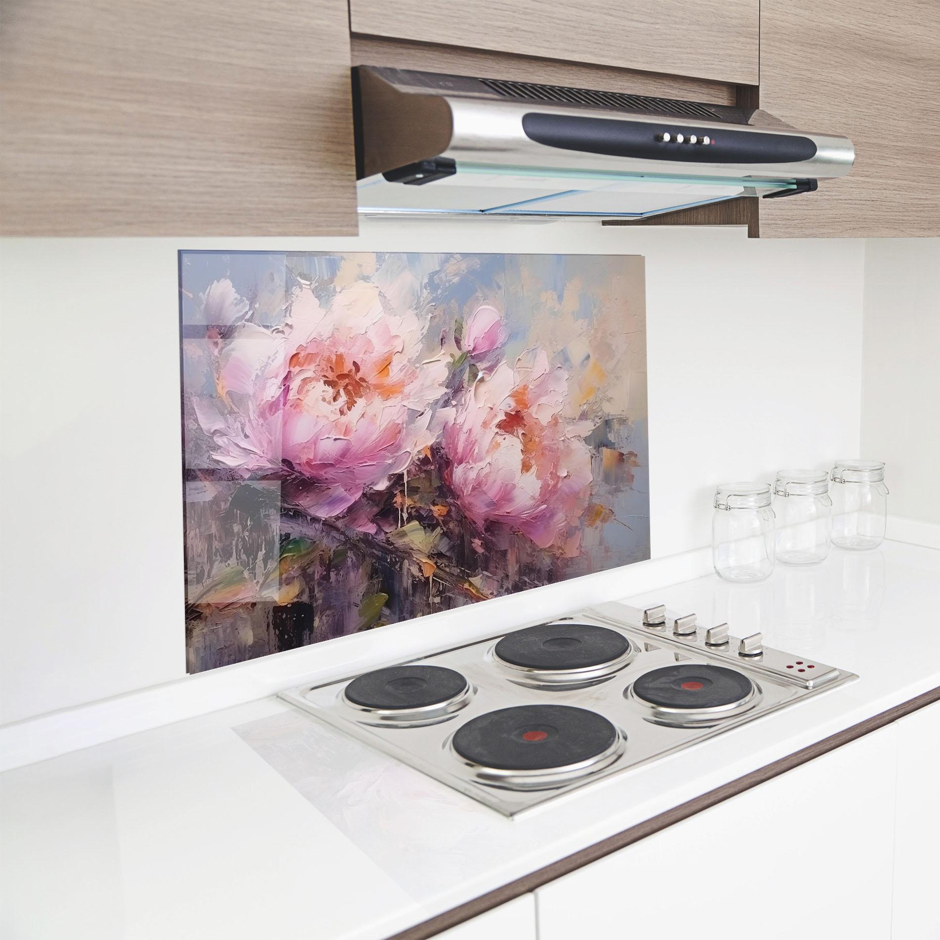 Panel Szklany do Kuchni Peony Art mockup 8