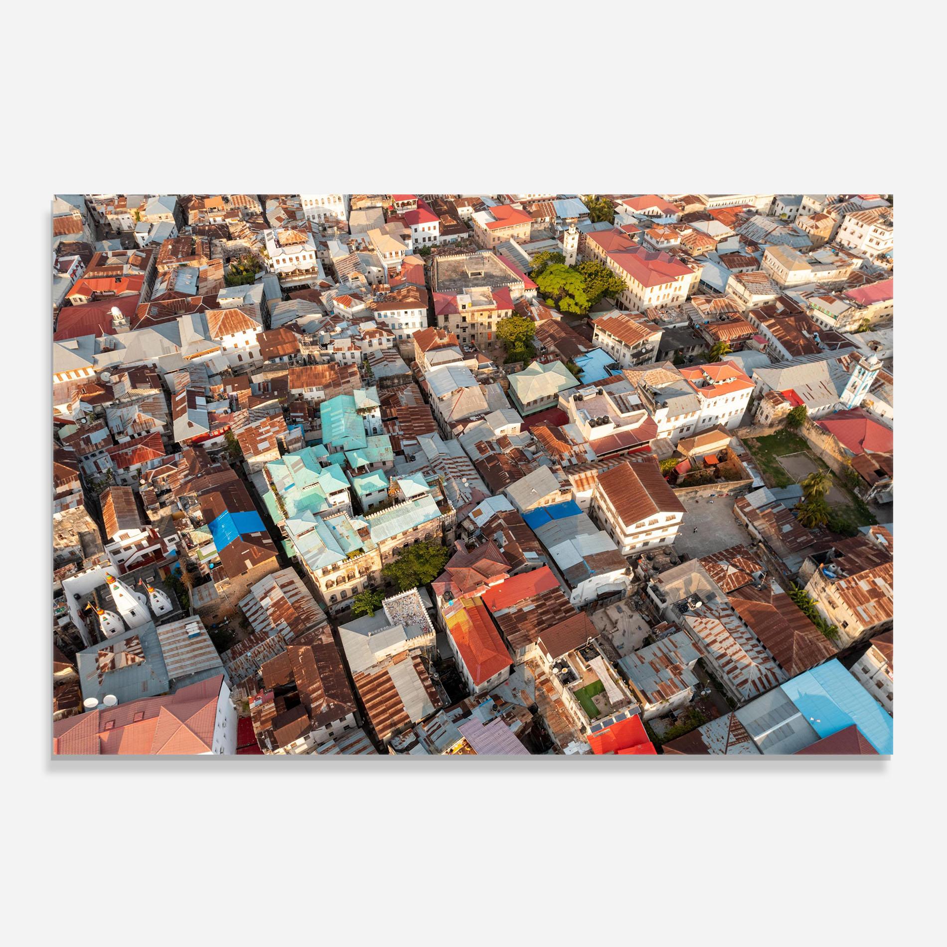 Panel Szklany do Kuchni Island Tanzania Buildings mockup 0