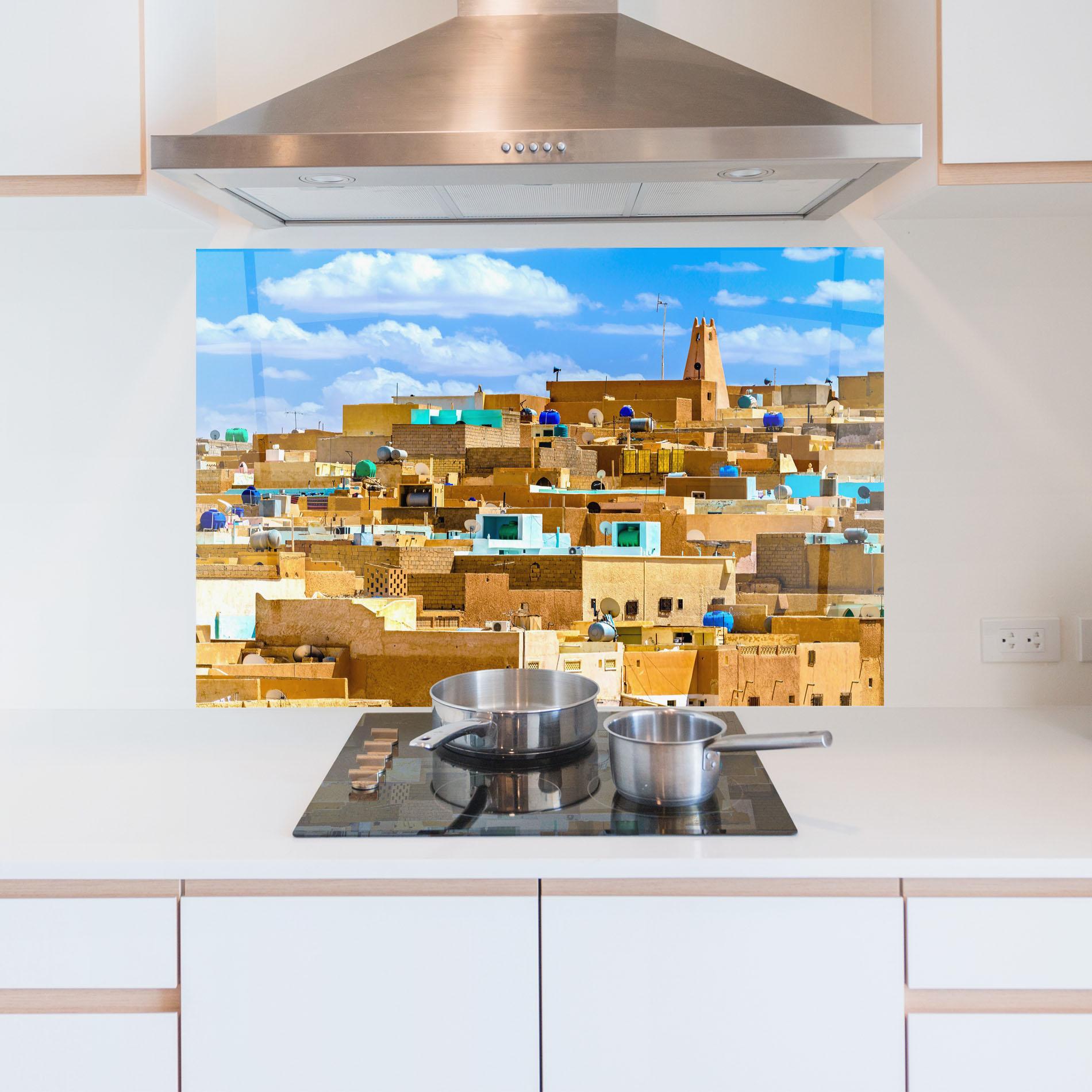 Panel Szklany do Kuchni Atteuf Ancient Town mockup 5