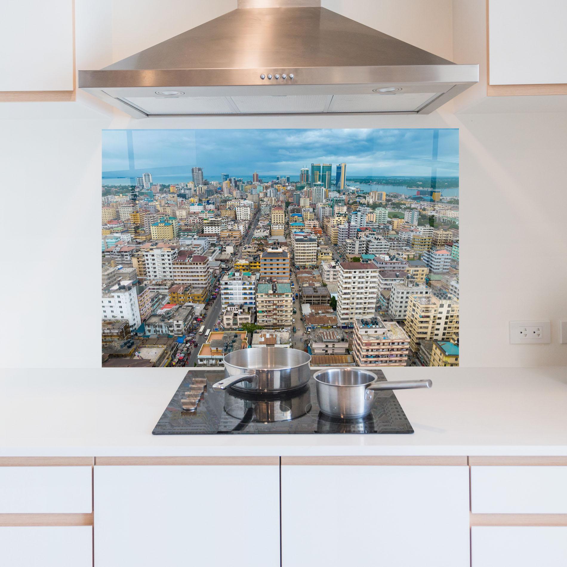 Panel Szklany do Kuchni Tanzania Building View mockup 5