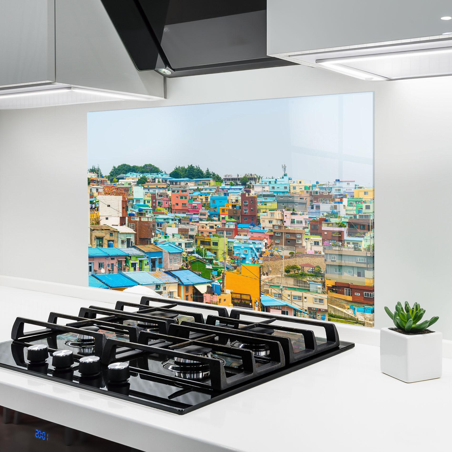 Panel Szklany do Kuchni Gamcheon Culture mockup 6