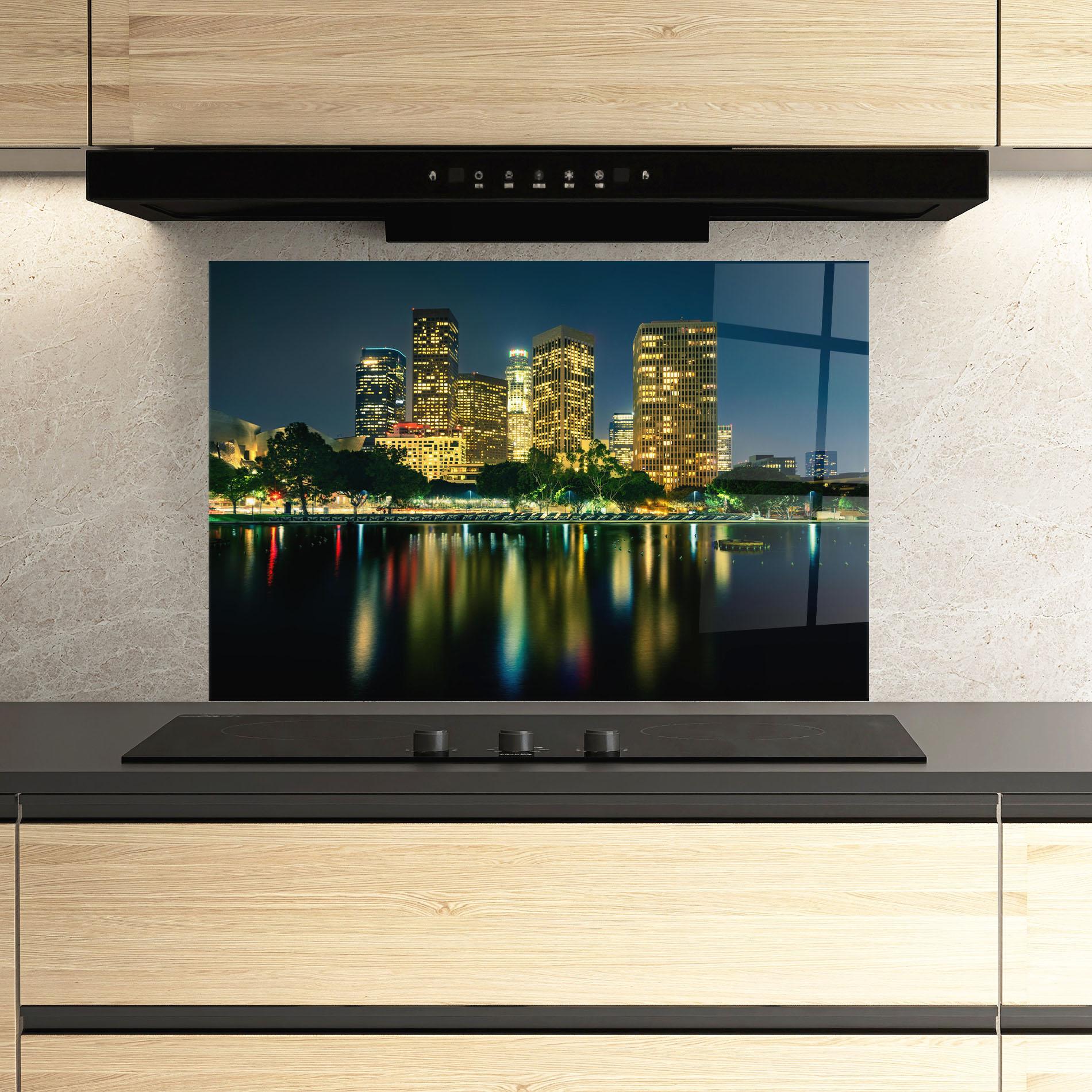 Panel Szklany do Kuchni Los Angeles Night mockup 3