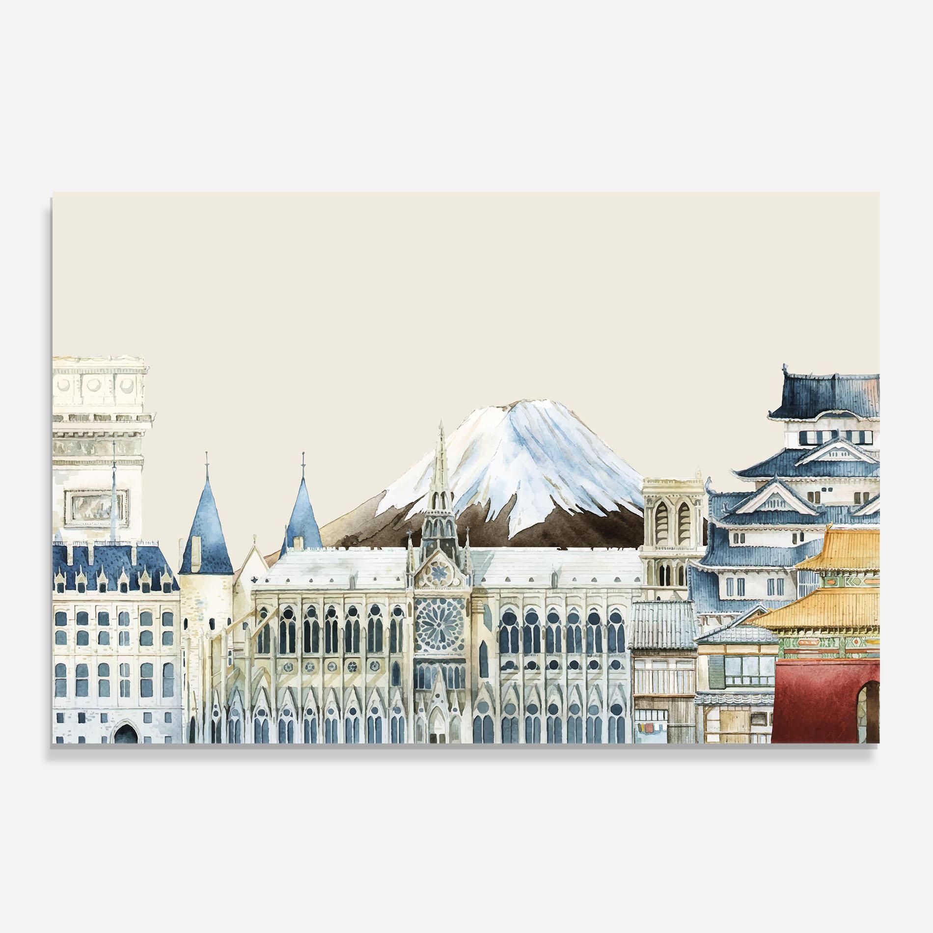 Panel Szklany do Kuchni City Mix mockup 0