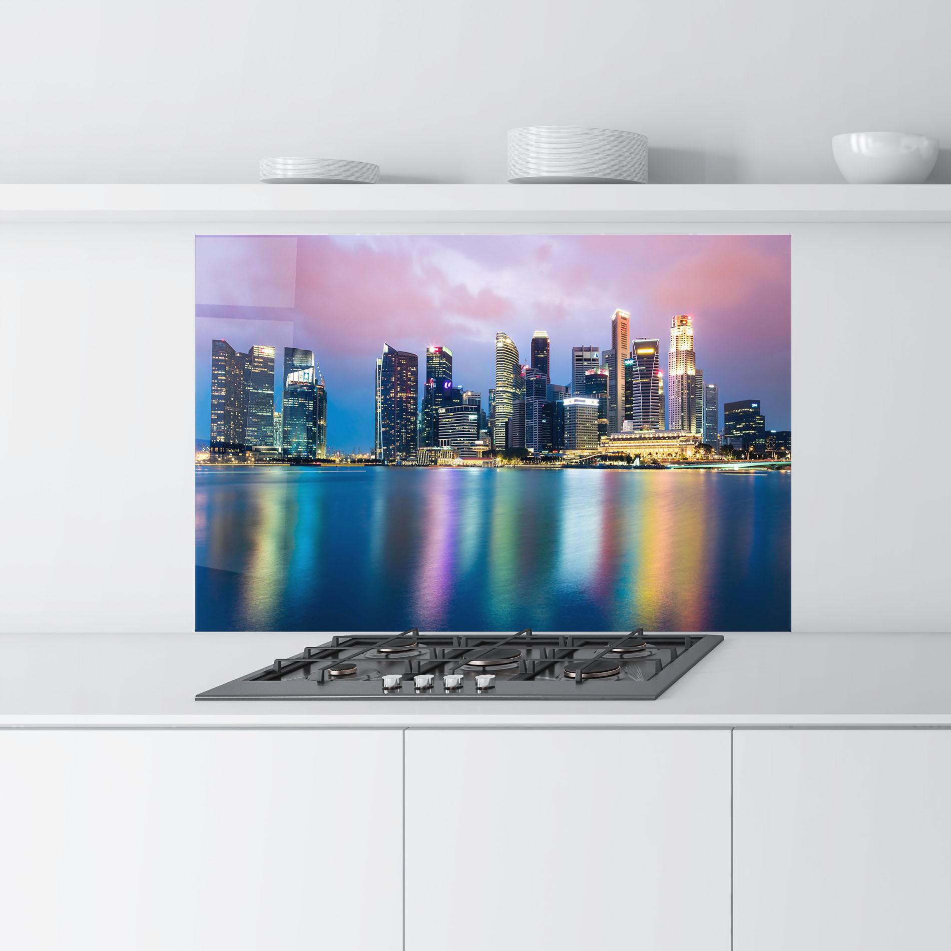 Panel Szklany do Kuchni Hong Kong Skyline mockup 9