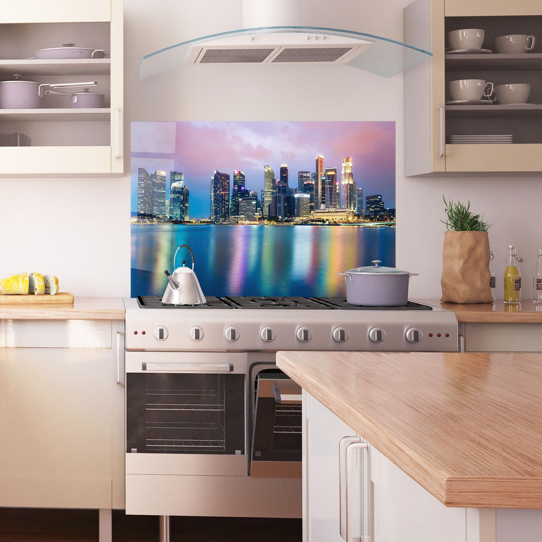 Panel Szklany do Kuchni Hong Kong Skyline mockup 1