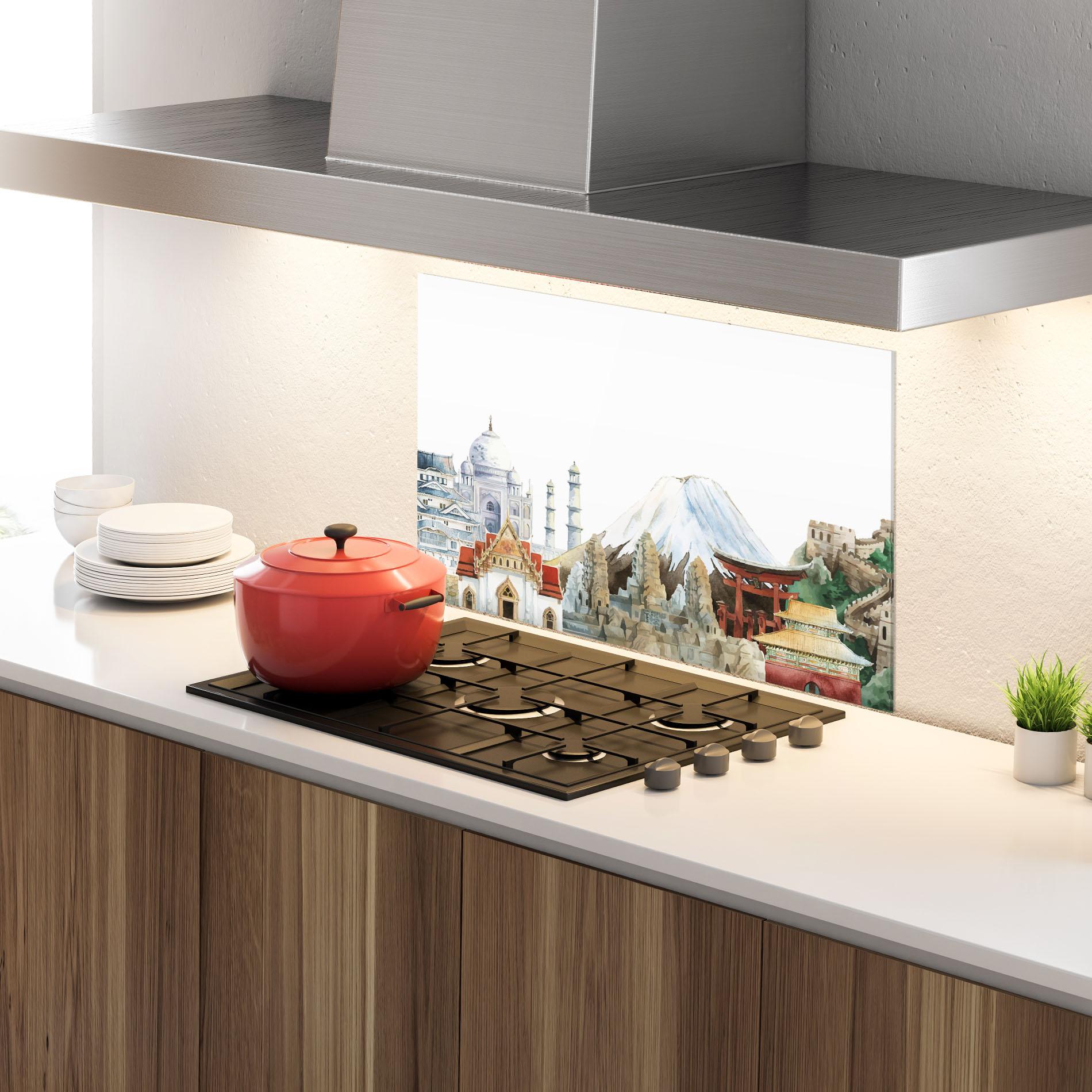 Panel Szklany do Kuchni City View Mix mockup 4