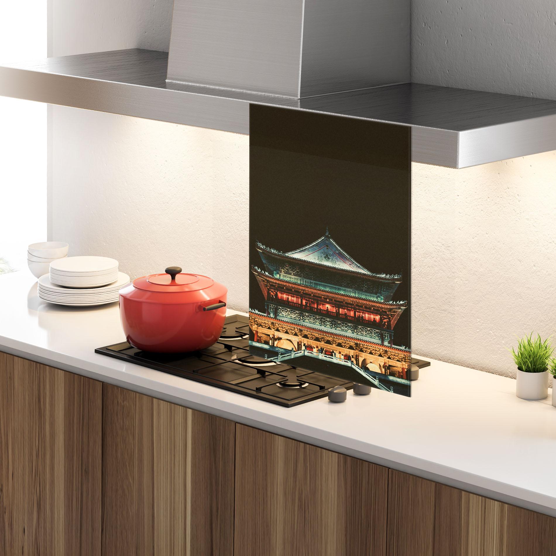 Panel Szklany do Kuchni Temple Of Xi An mockup 4