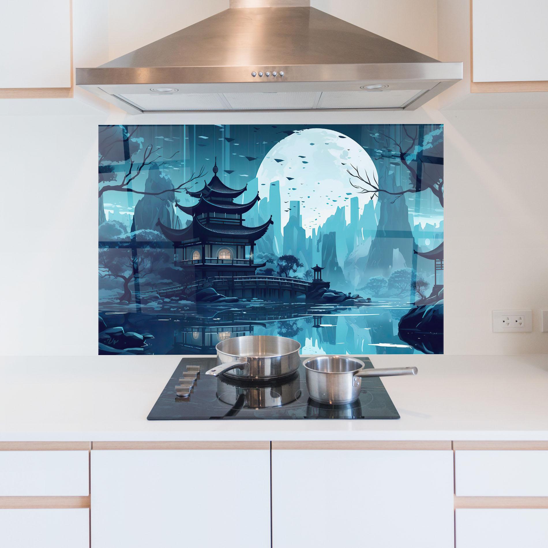 Panel Szklany do Kuchni Chinese Cartoon mockup 5