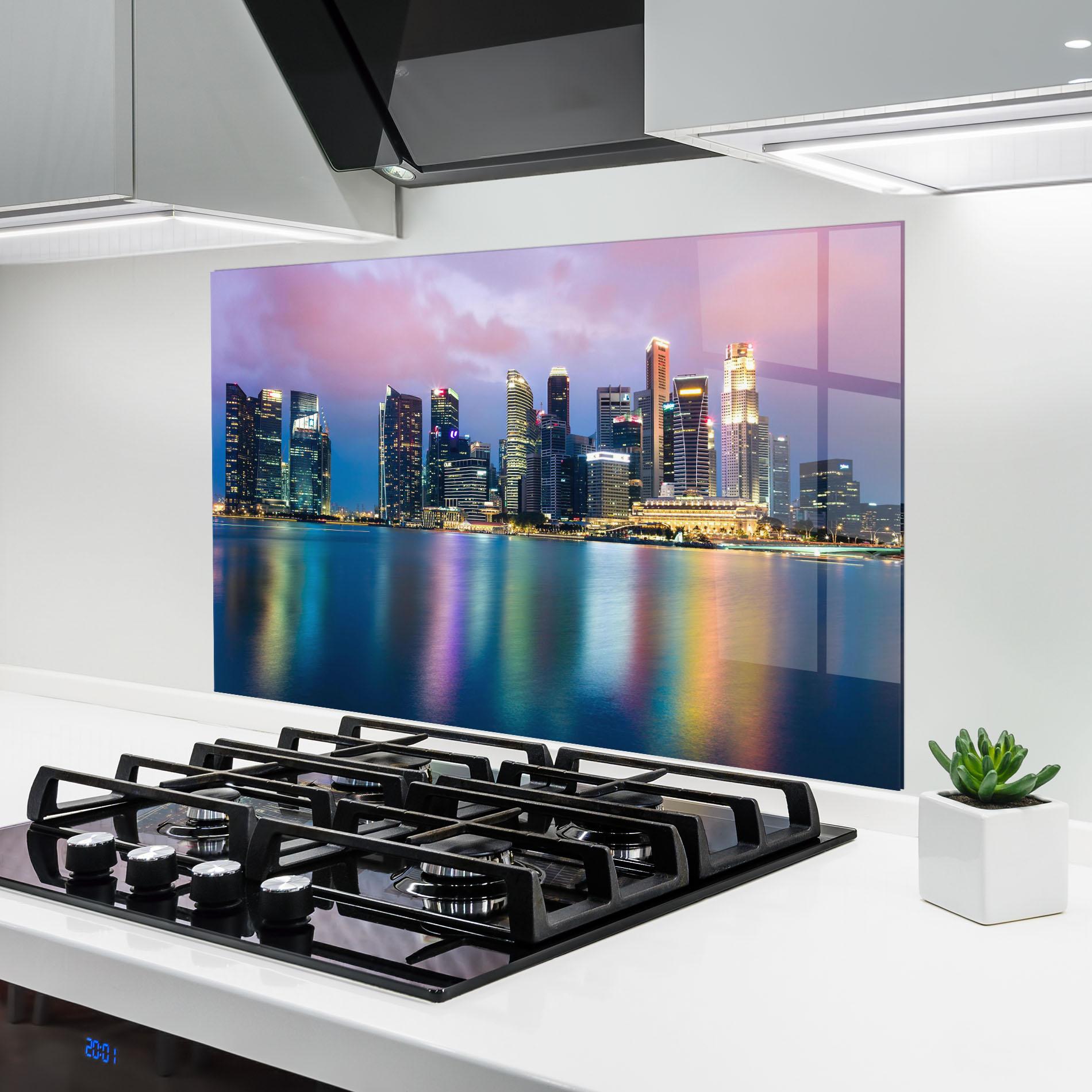 Panel Szklany do Kuchni Hong Kong Skyline mockup 6