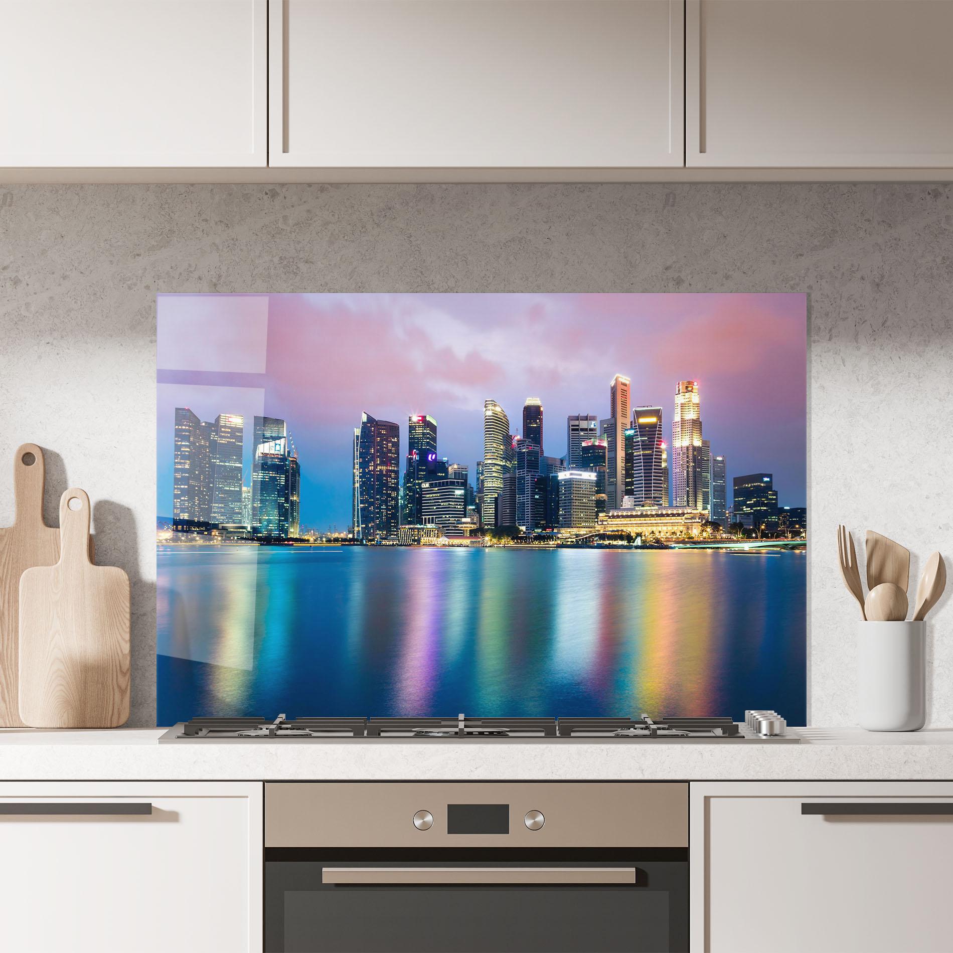 Panel Szklany do Kuchni Hong Kong Skyline mockup 7