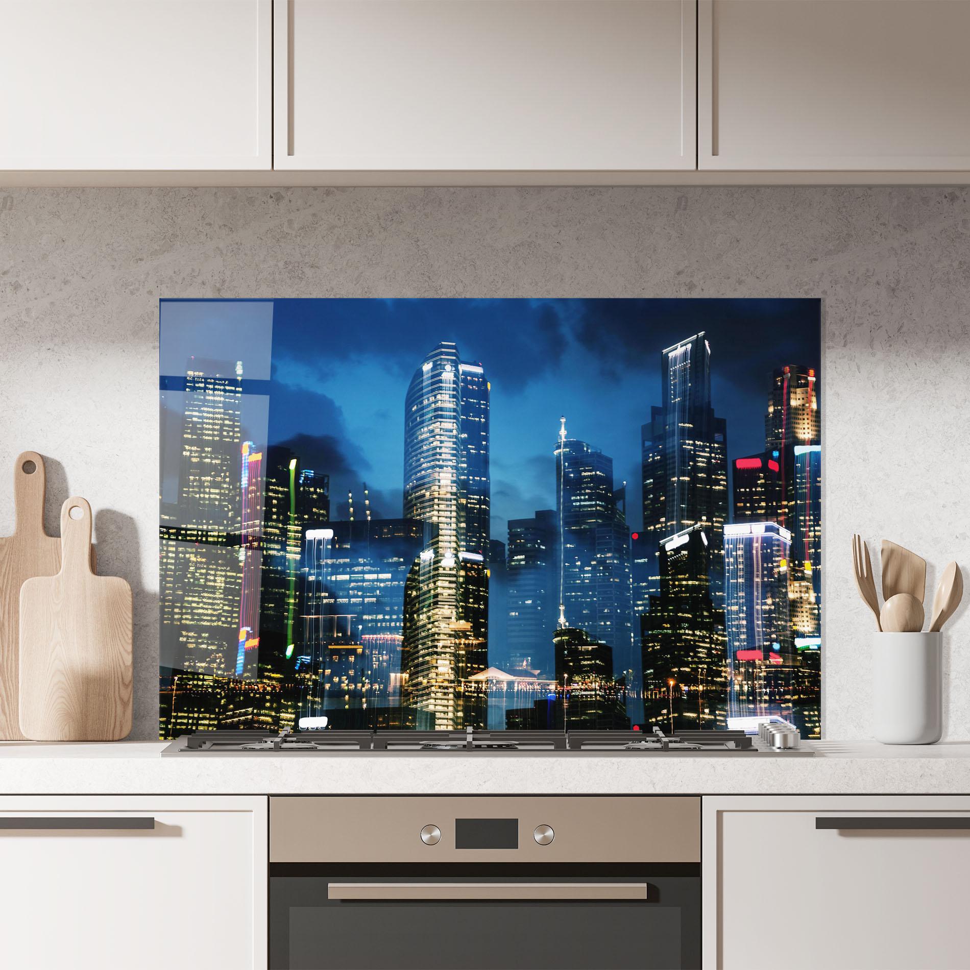 Panel Szklany do Kuchni Singapore Night mockup 7