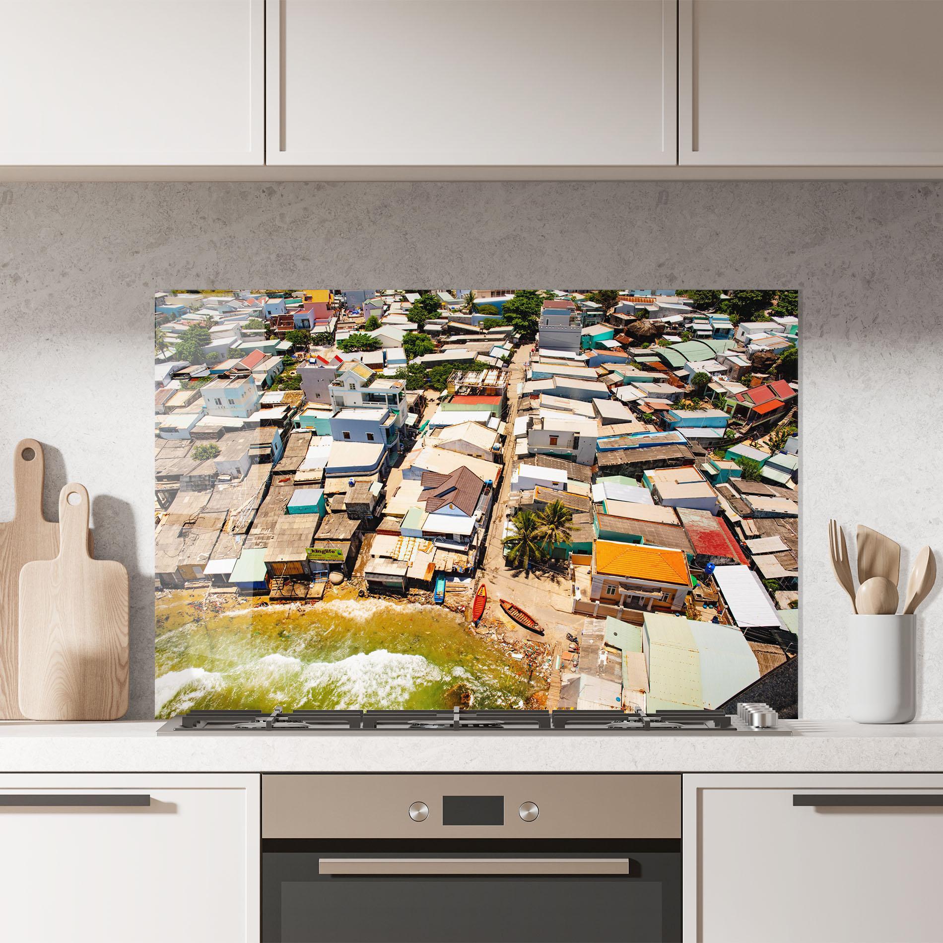 Panel Szklany do Kuchni Vietnam Slums mockup 7