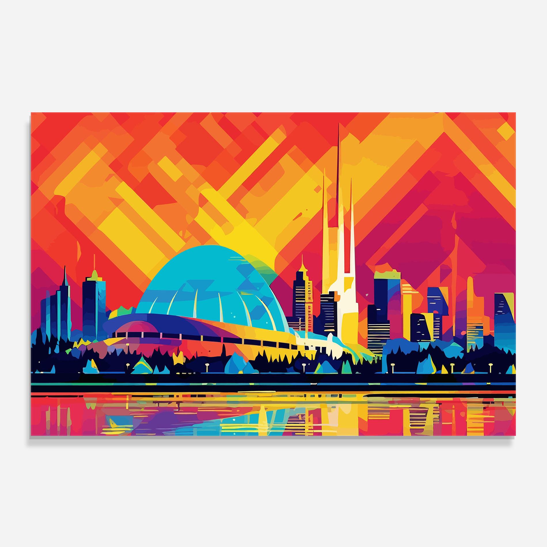 Panel Szklany do Kuchni Blue Olympic Stadium mockup 0