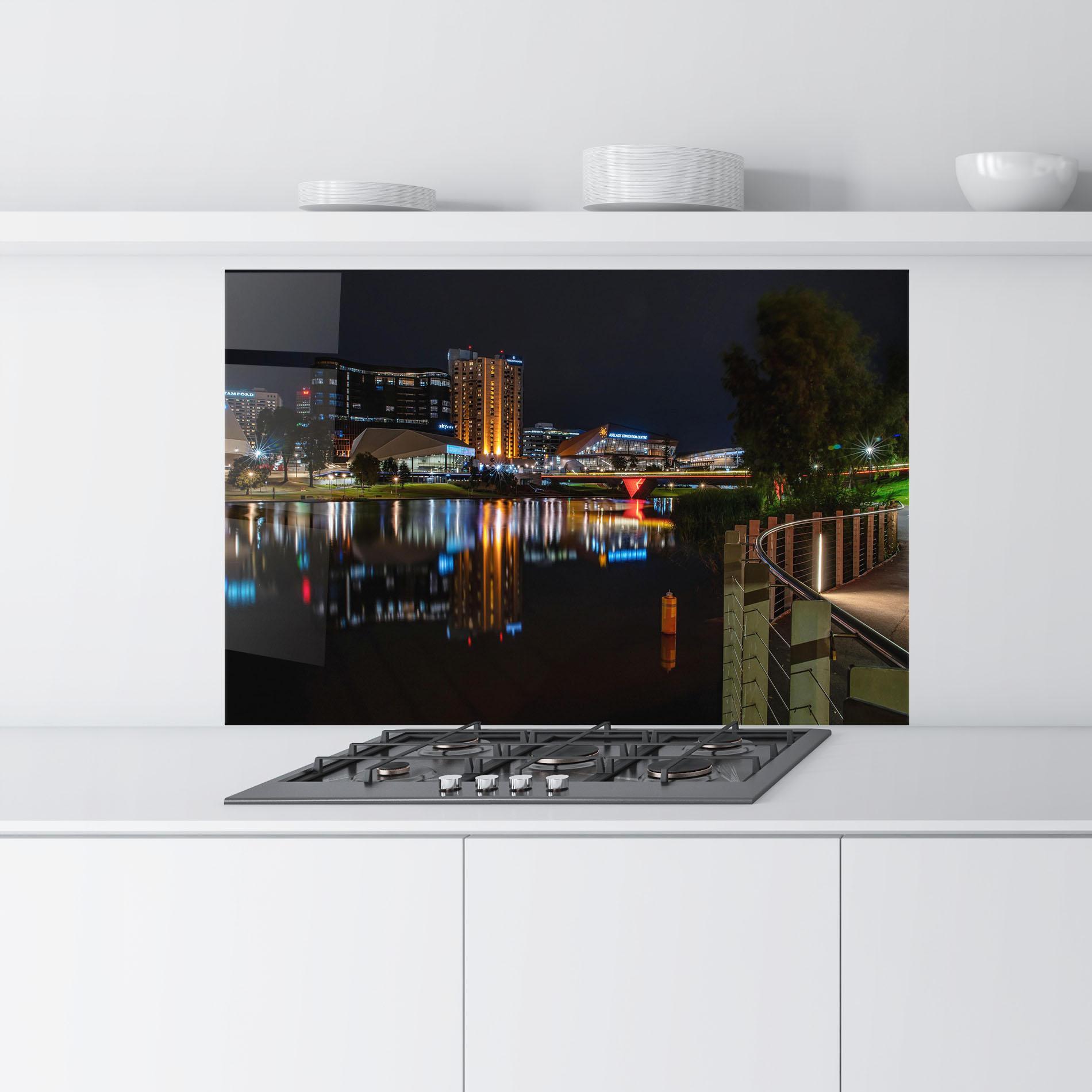 Panel Szklany do Kuchni Australia Night Lake mockup 9