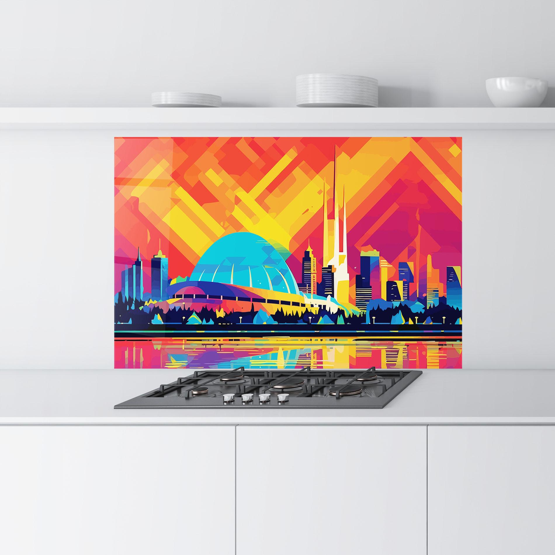 Panel Szklany do Kuchni Blue Olympic Stadium mockup 9