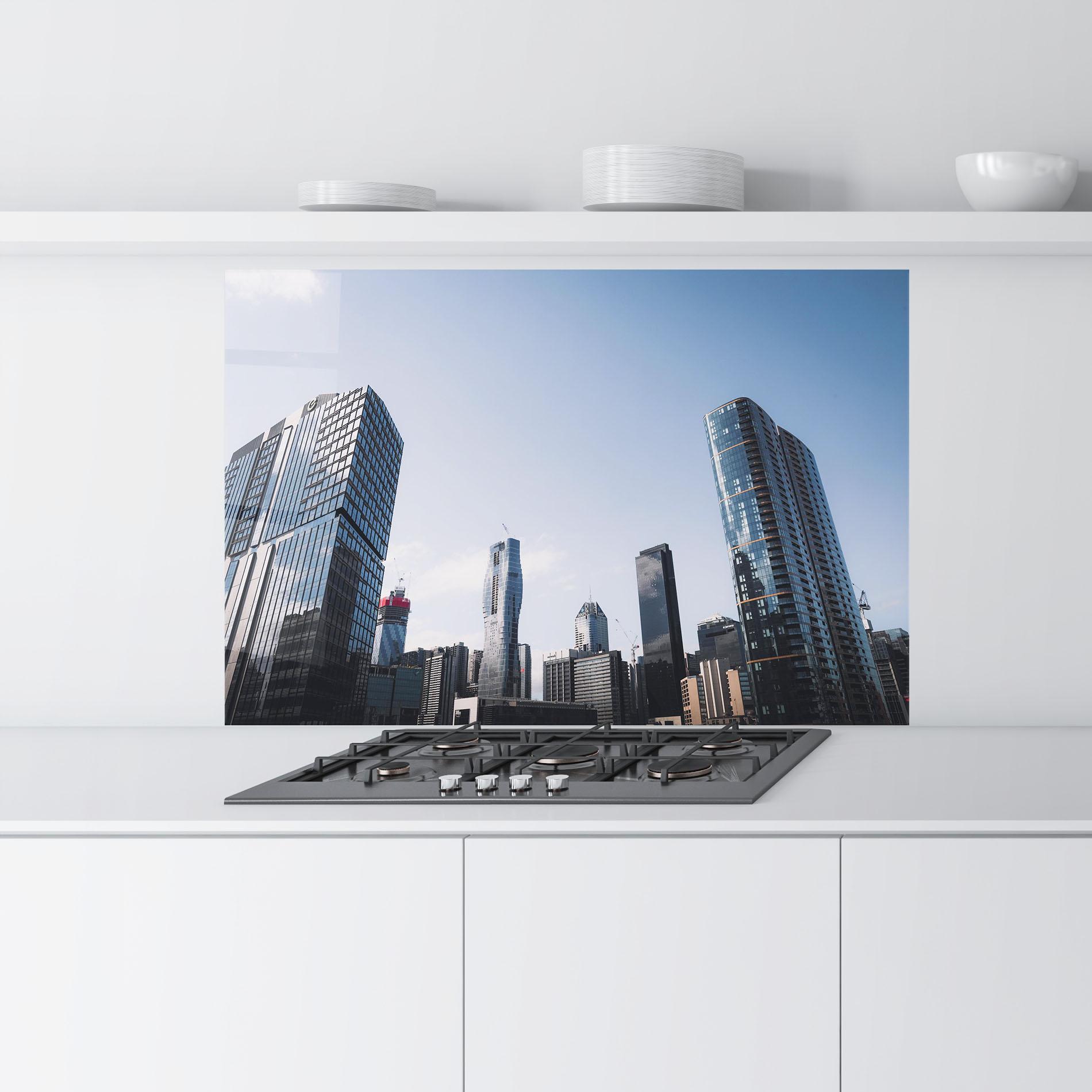 Panel Szklany do Kuchni Business Building mockup 9