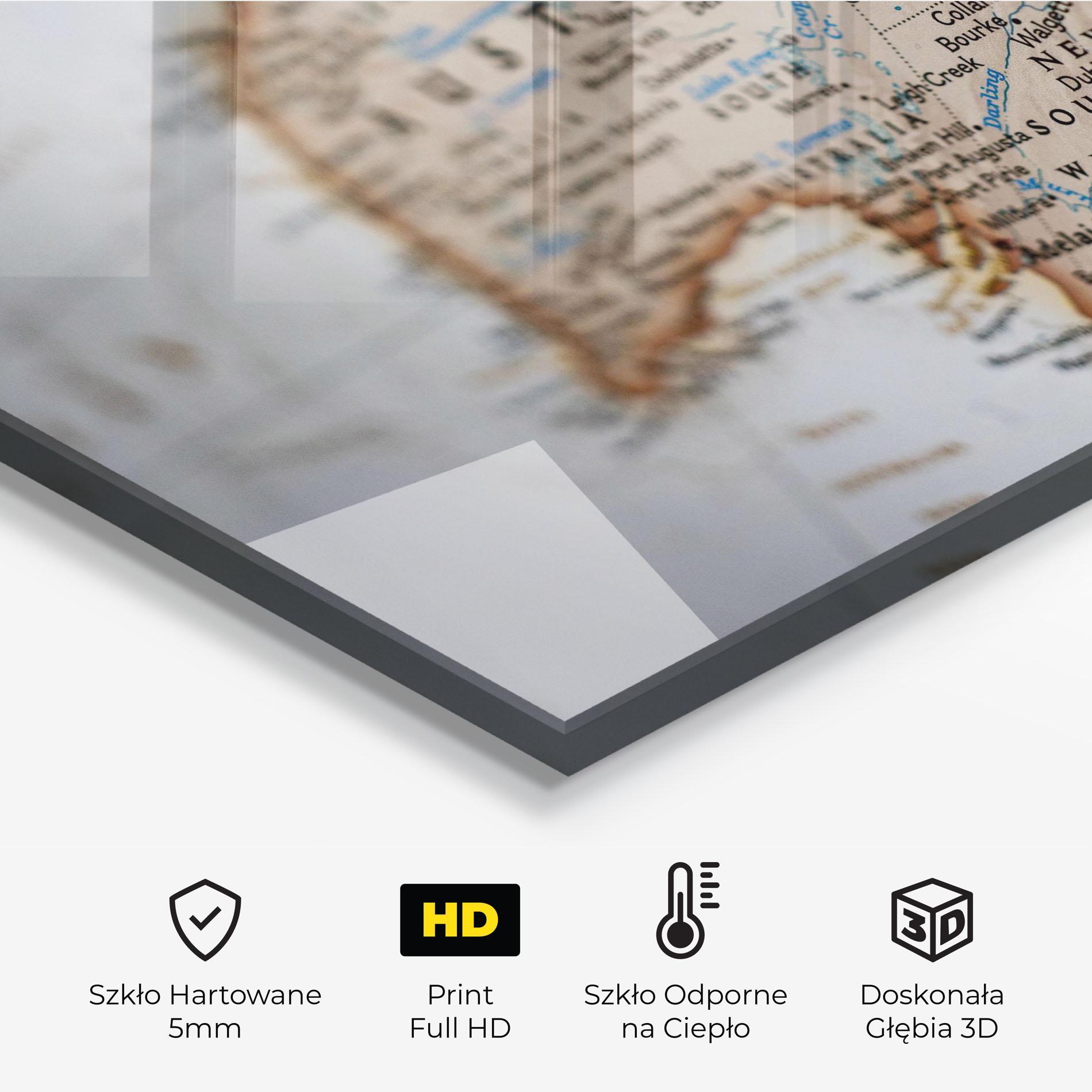 Panel Szklany do Kuchni Australia Map mockup 2