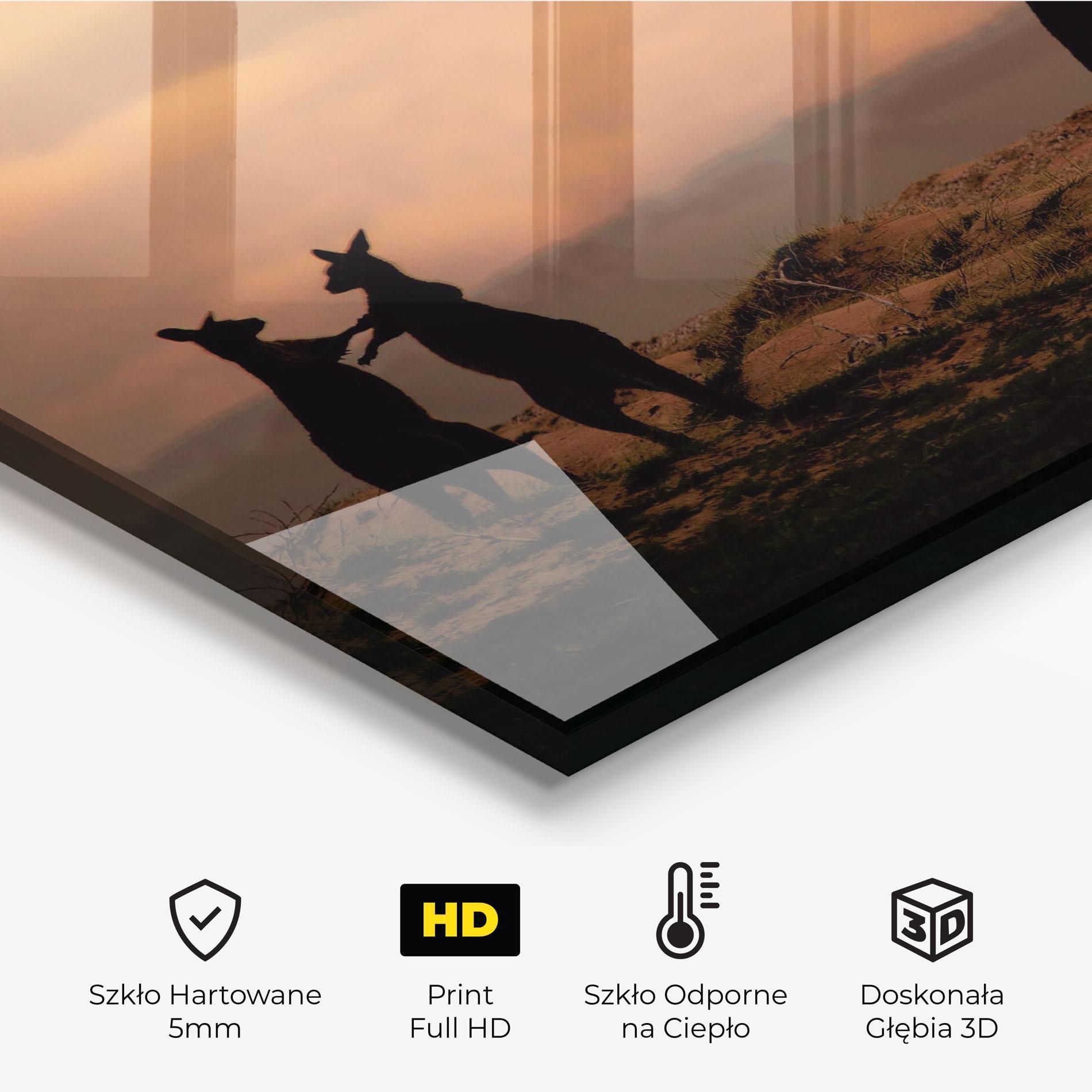 Panel Szklany do Kuchni Kangaroos Playing mockup 2