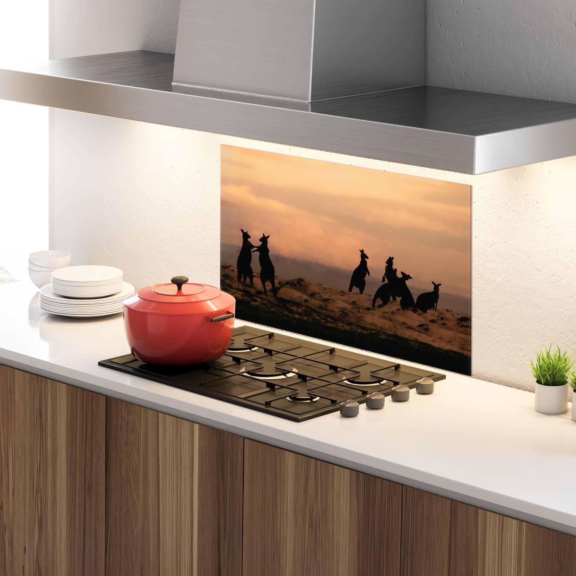 Panel Szklany do Kuchni Kangaroos Playing mockup 4