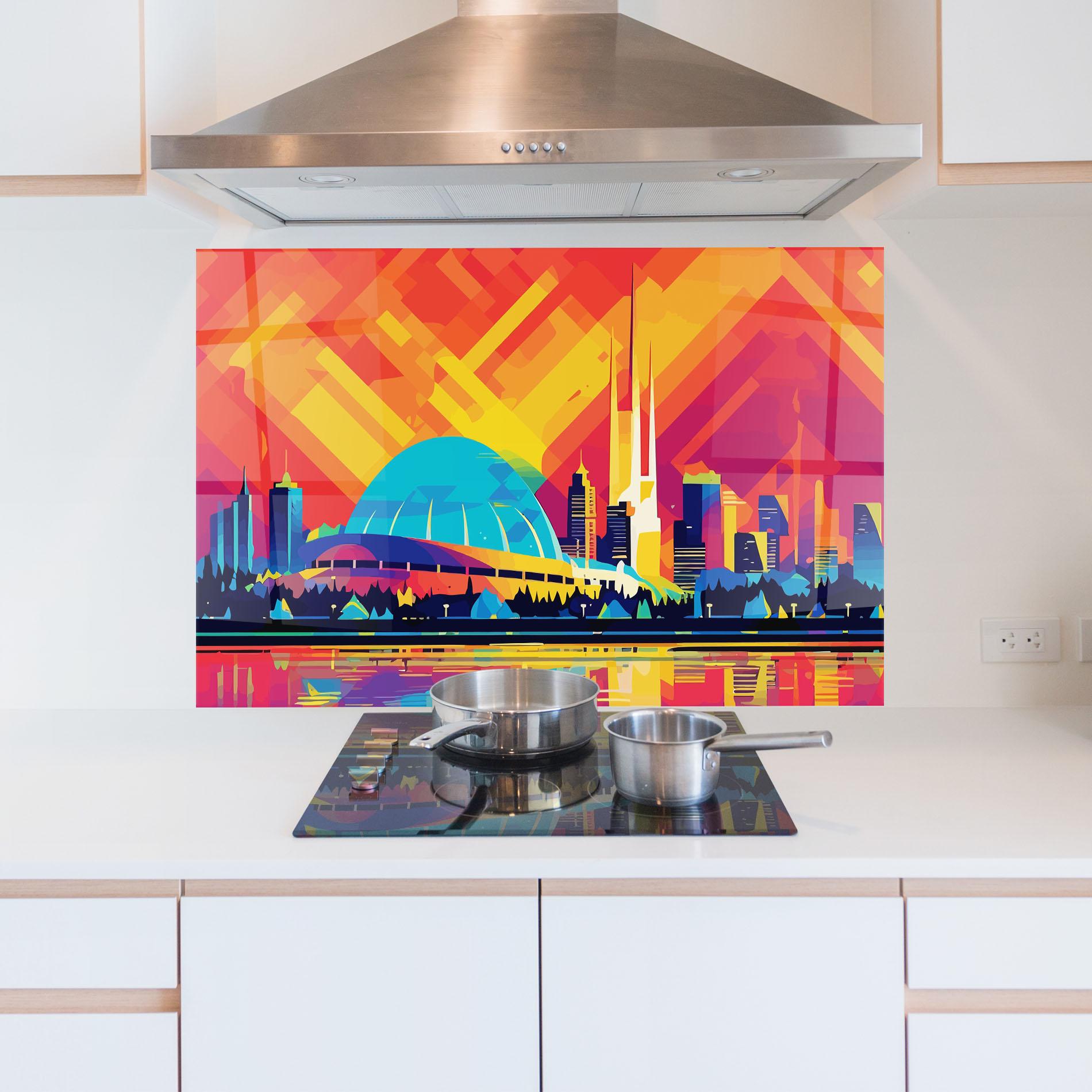 Panel Szklany do Kuchni Blue Olympic Stadium mockup 5