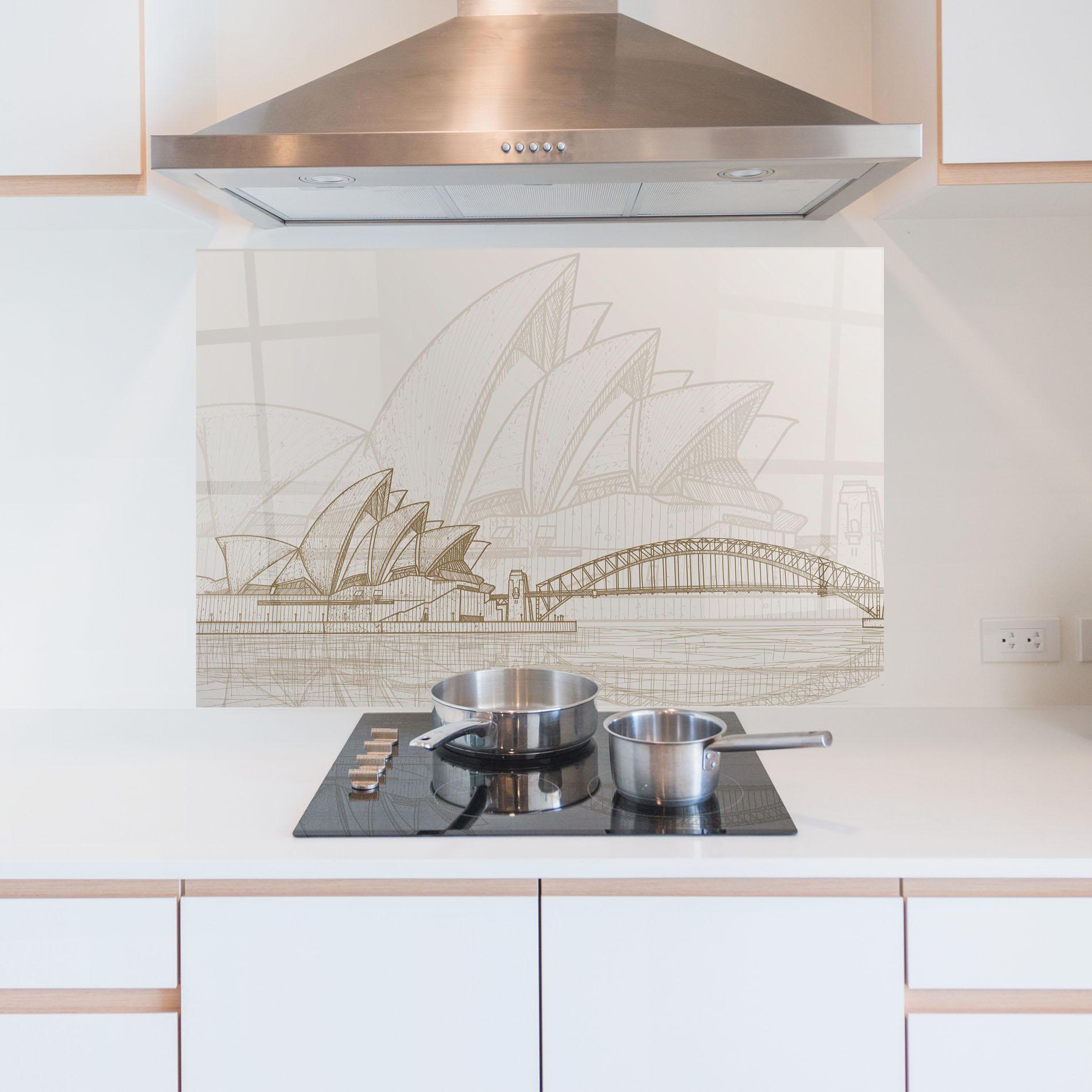 Panel Szklany do Kuchni Brown Opera House mockup 5