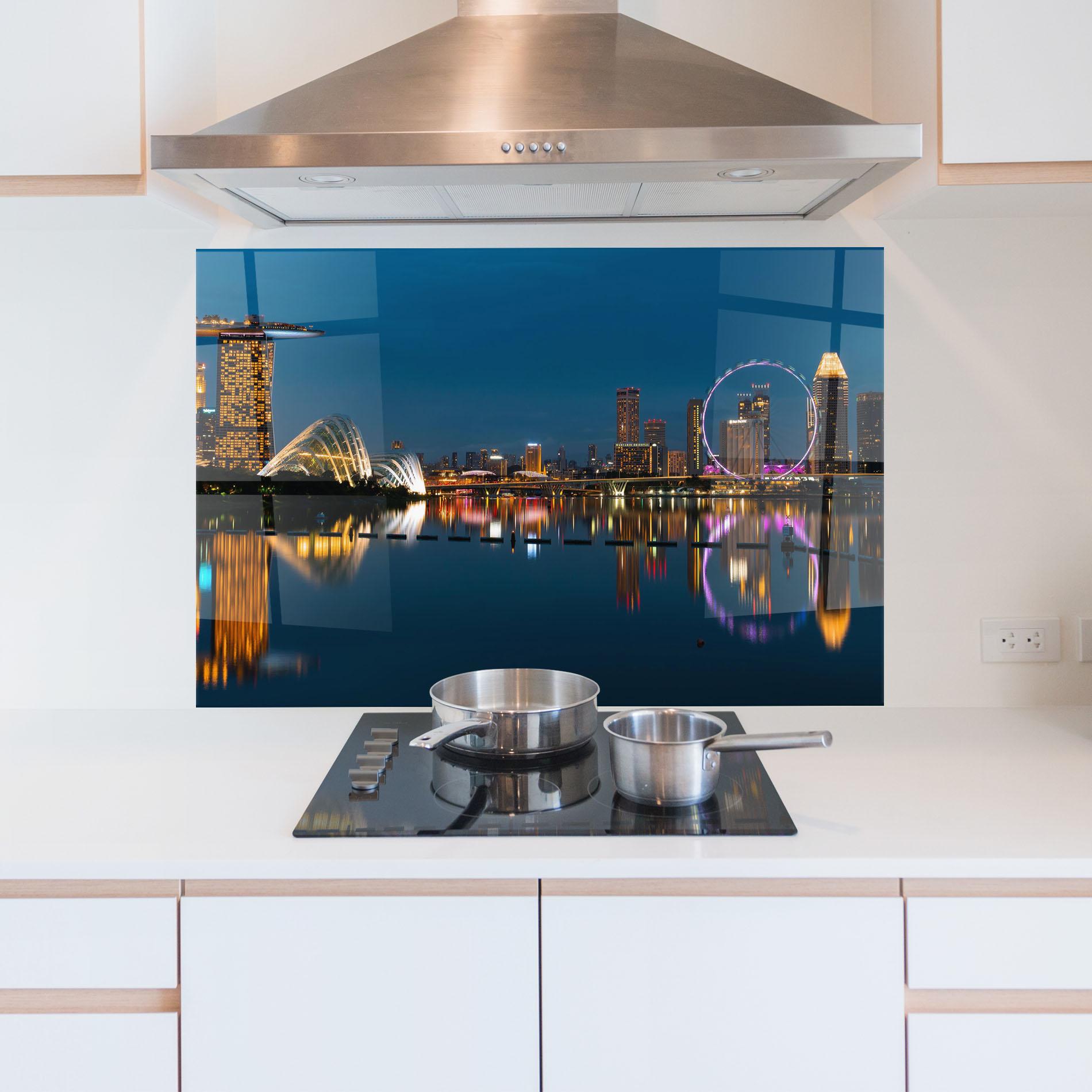 Panel Szklany do Kuchni Singapore City Skyline mockup 5