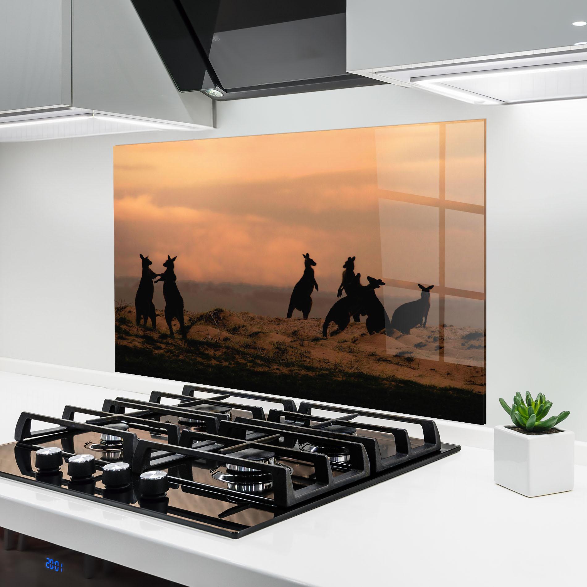 Panel Szklany do Kuchni Kangaroos Playing mockup 6