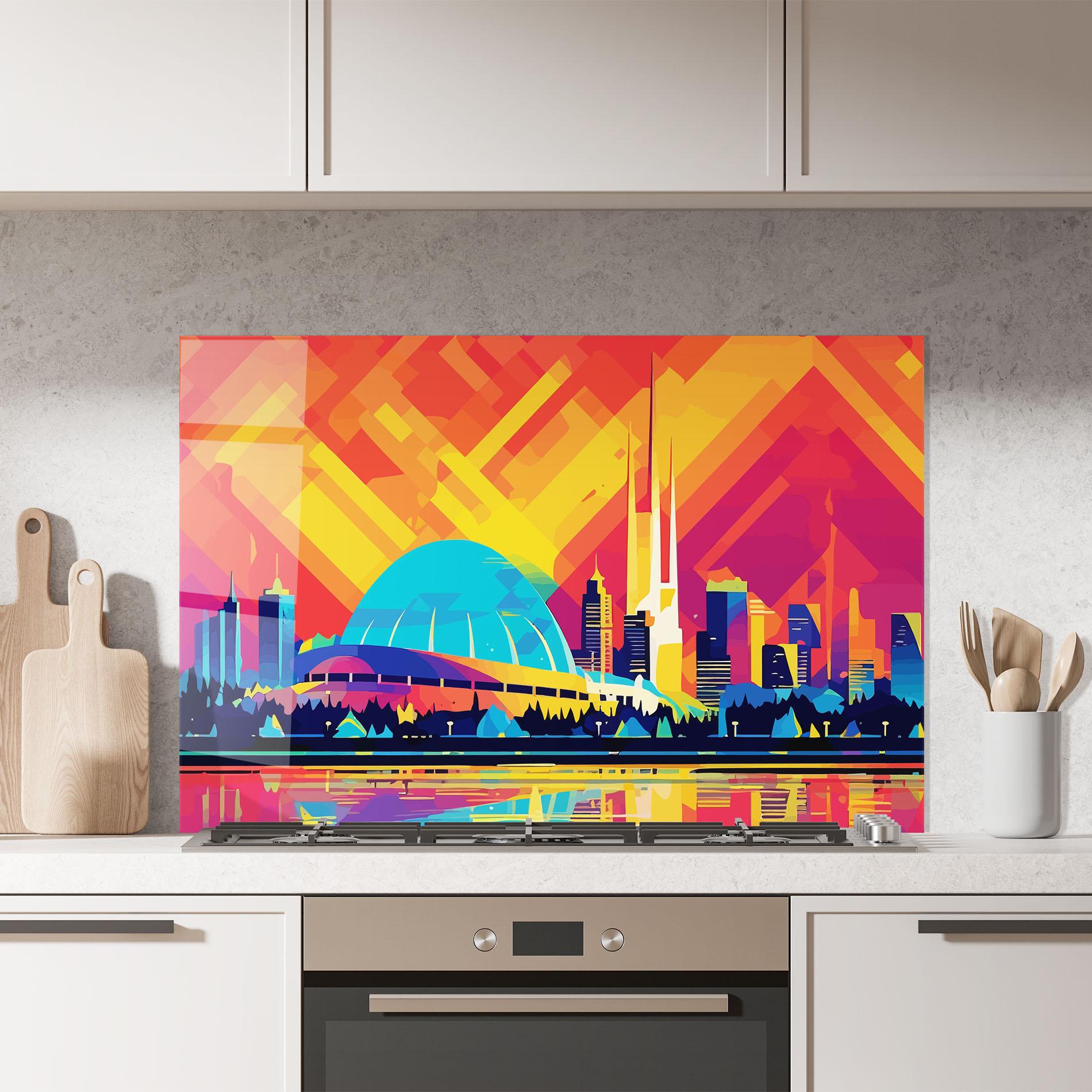 Panel Szklany do Kuchni Blue Olympic Stadium mockup 7