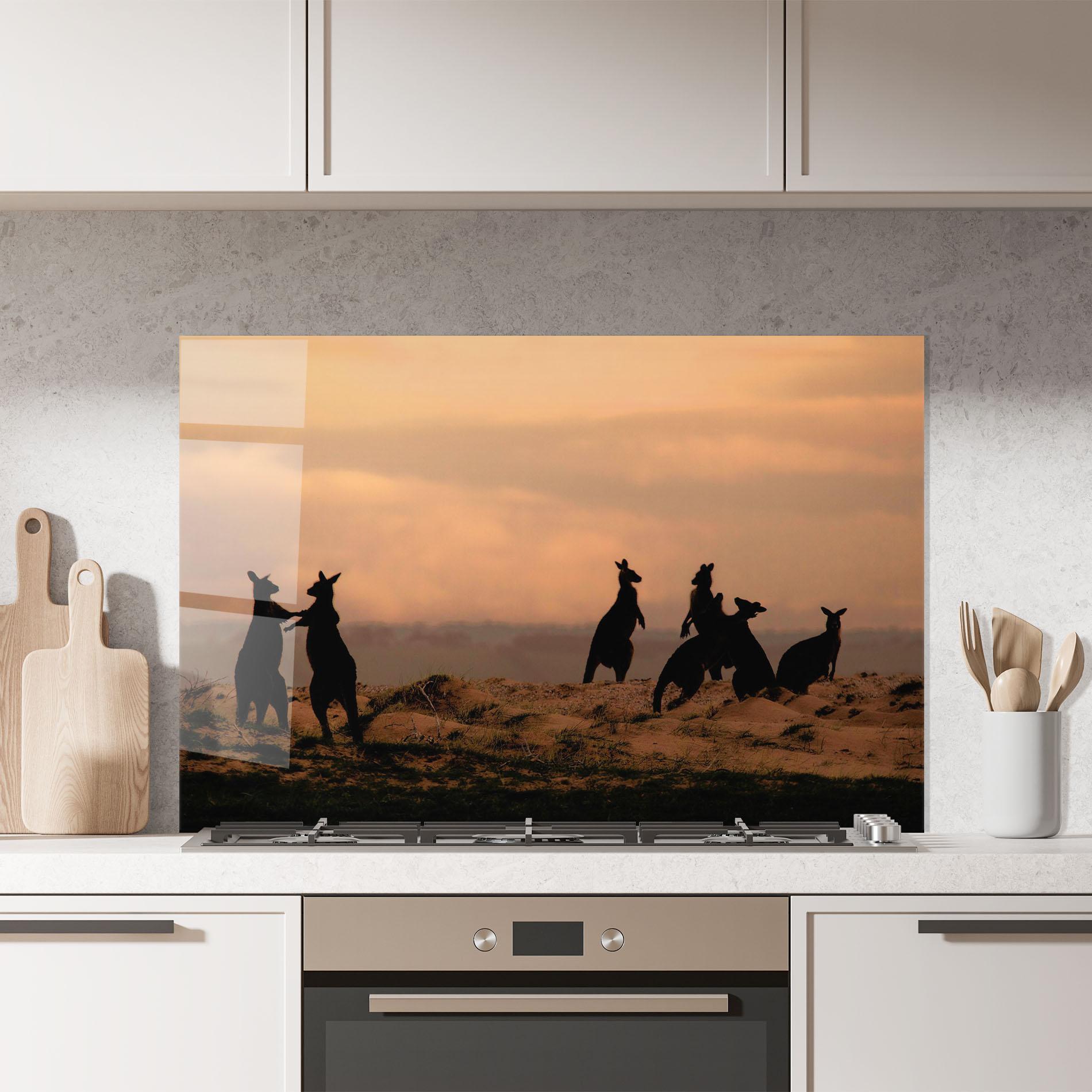 Panel Szklany do Kuchni Kangaroos Playing mockup 7