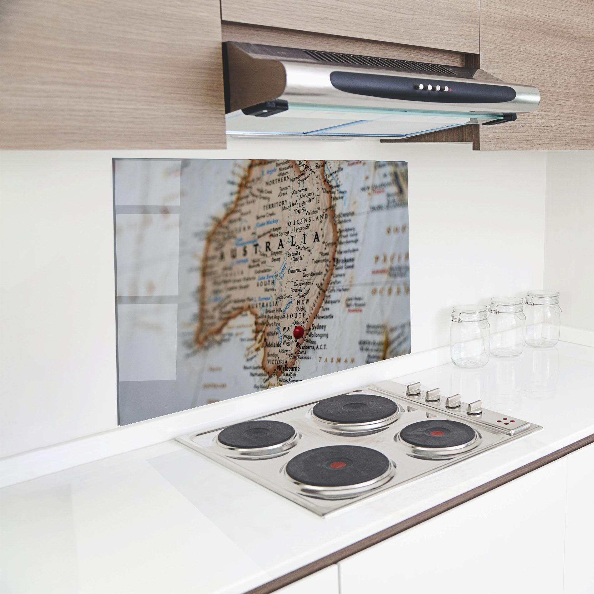 Panel Szklany do Kuchni Australia Map mockup 8