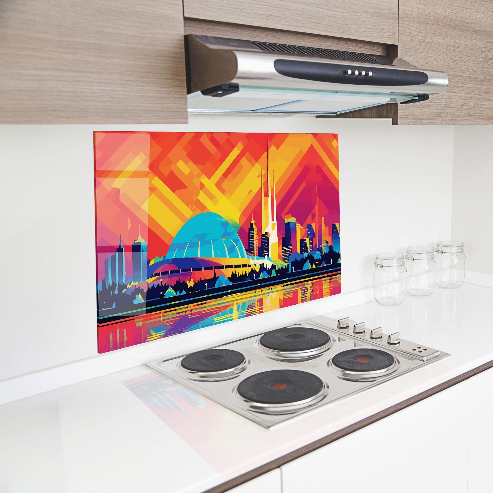 Panel Szklany do Kuchni Blue Olympic Stadium mockup 8