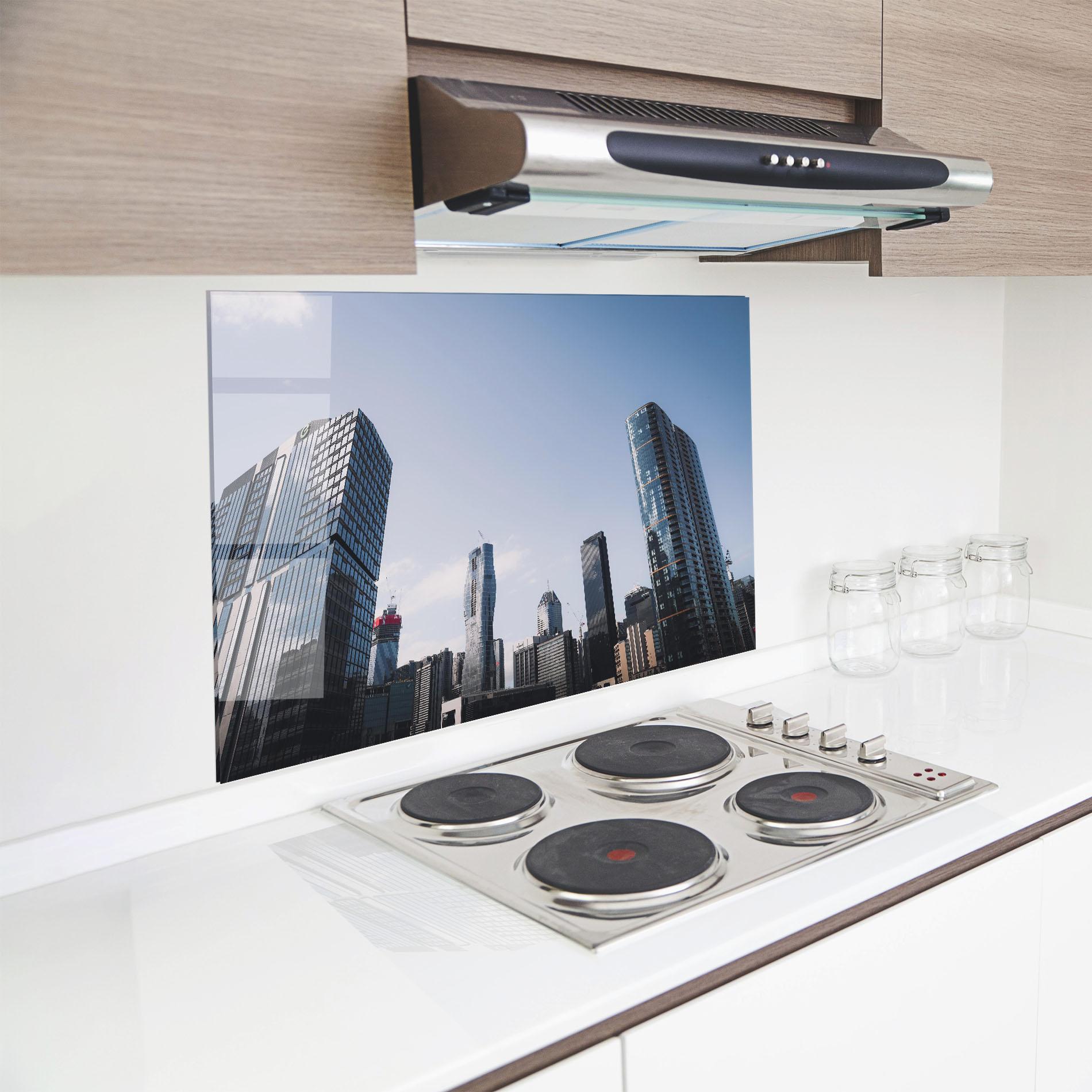 Panel Szklany do Kuchni Business Building mockup 8