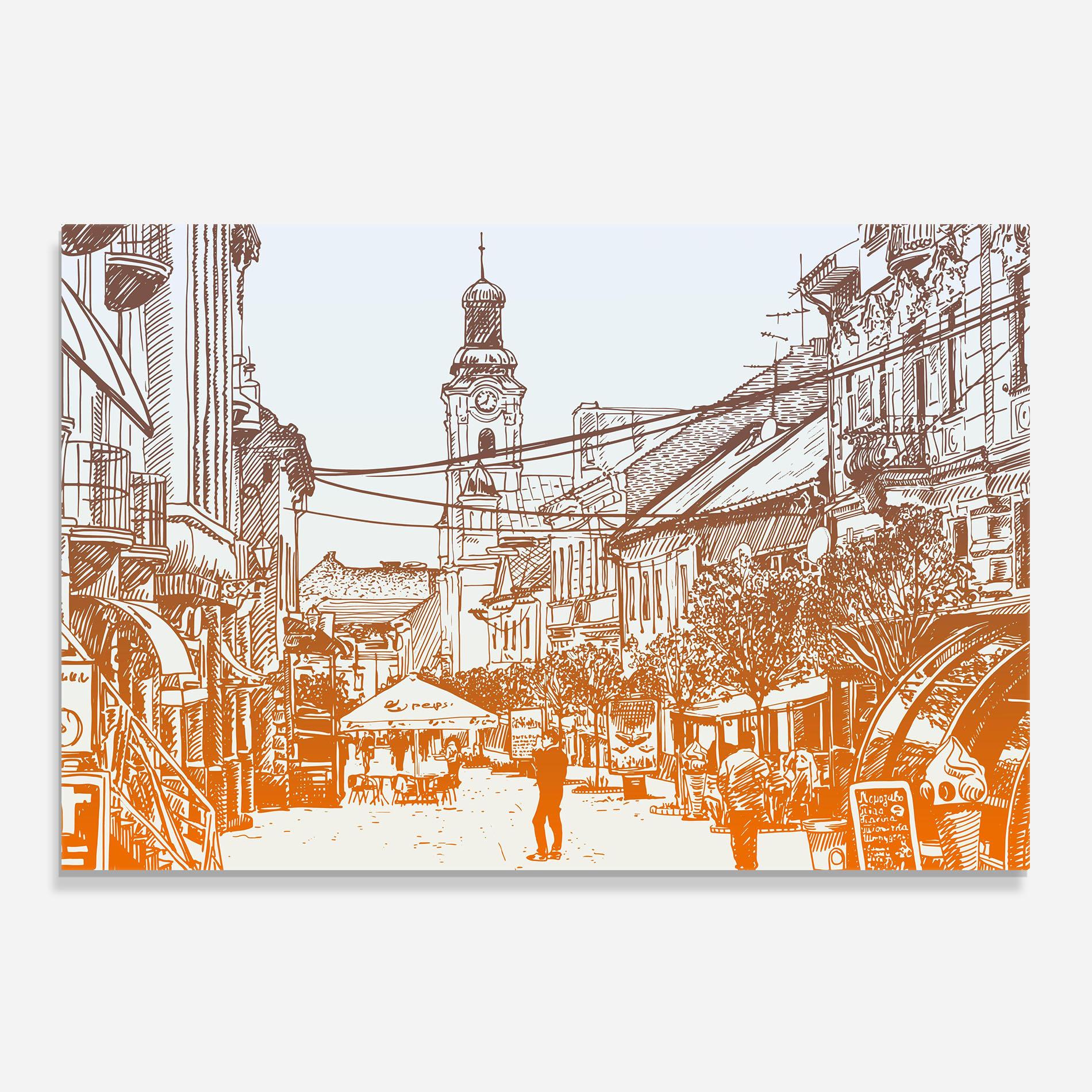 Panel Szklany do Kuchni Cityscape Ukraine mockup 0