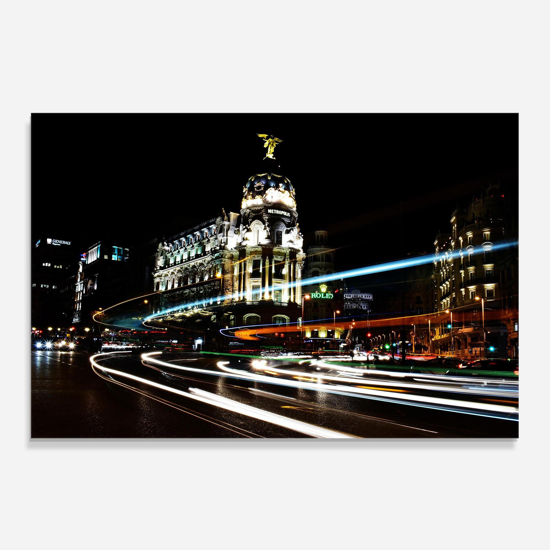 Panel Szklany do Kuchni Madrid At Night mockup 0