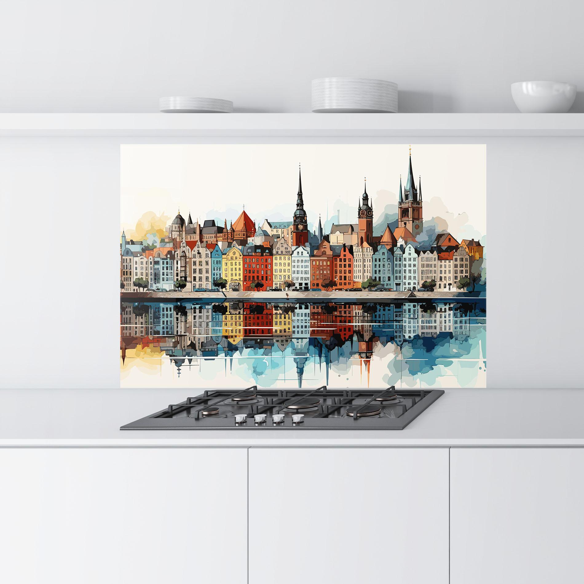 Panel Szklany do Kuchni German Buildings mockup 9