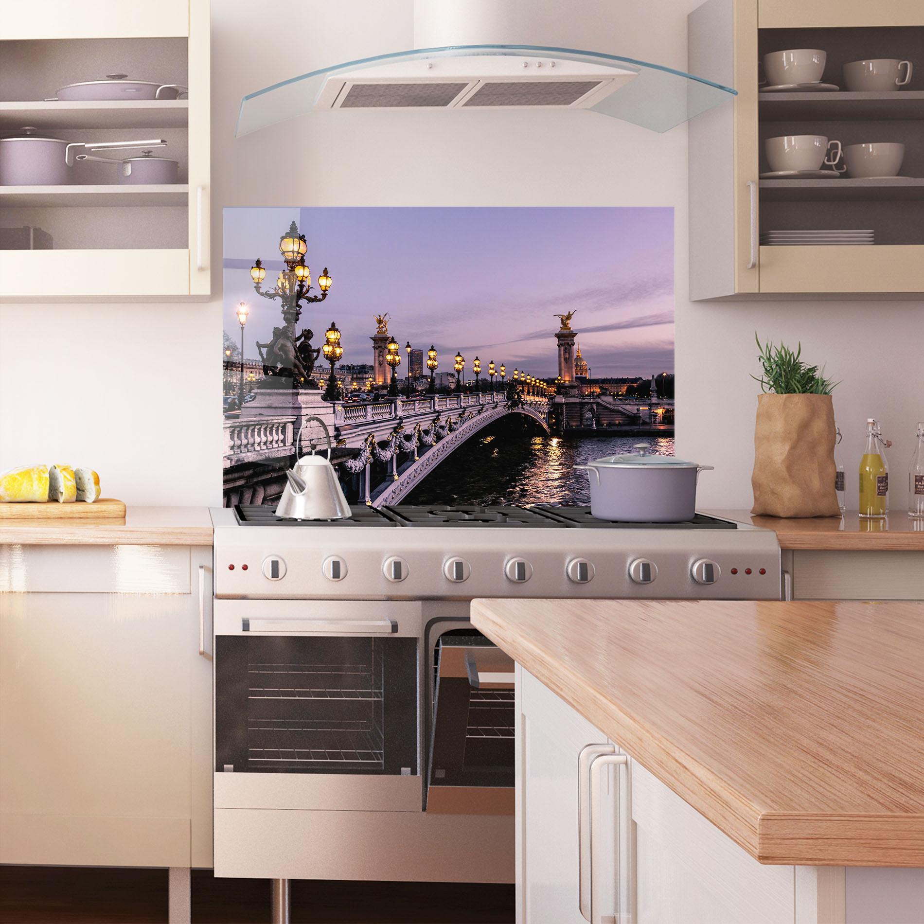 Panel Szklany do Kuchni Paris Bidge mockup 1
